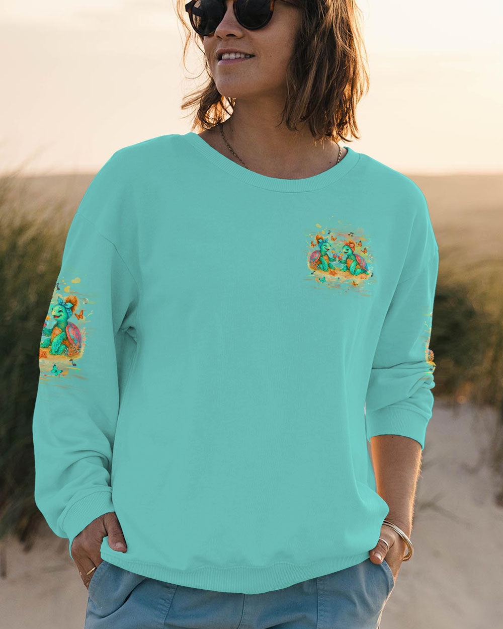 BLISSCORNERS SASSY SINCE BIRTH SALTY BY CHOICE TURTLE ALL OVER PRINT