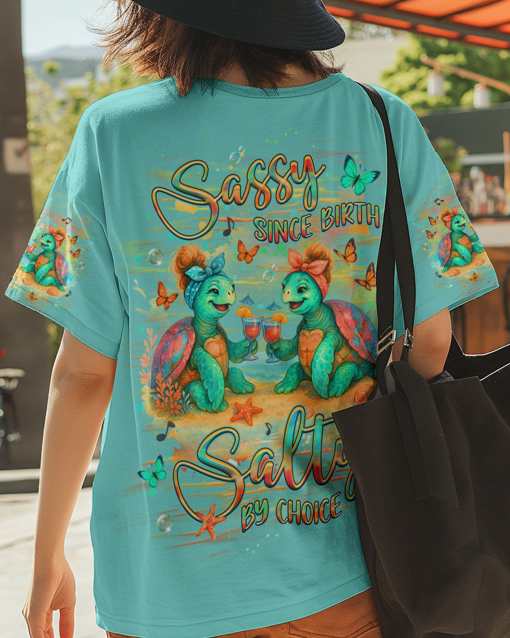 BLISSCORNERS SASSY SINCE BIRTH SALTY BY CHOICE TURTLE ALL OVER PRINT