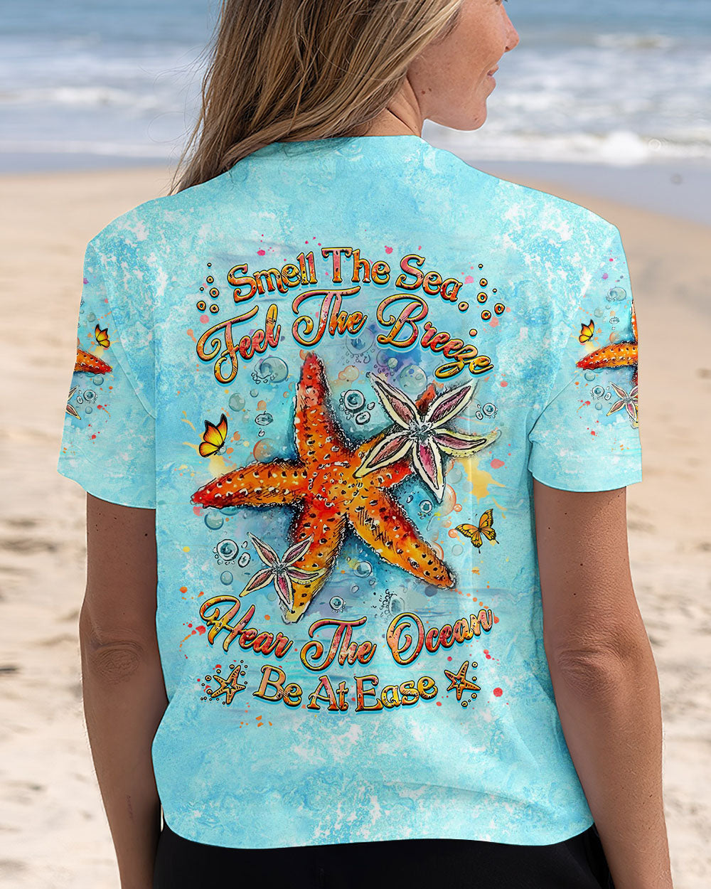 BLISSCORNERS SMELL THE SEA FEEL THE BREEZE STARFISH ALL OVER PRINT