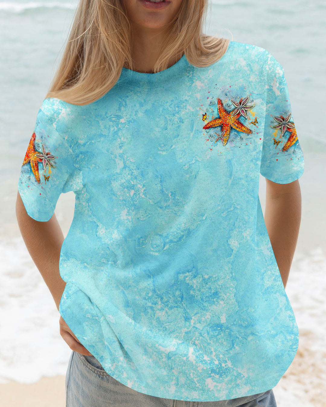 BLISSCORNERS SMELL THE SEA FEEL THE BREEZE STARFISH ALL OVER PRINT