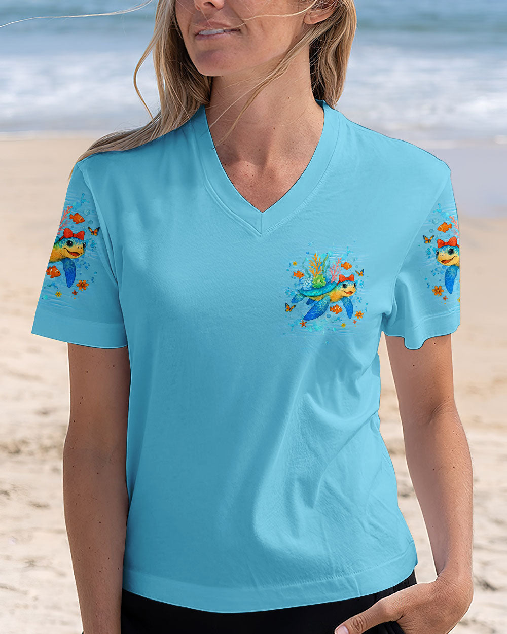 BLISSCORNERS DON'T WORRY BEACH HAPPY TURTLE ALL OVER PRINT
