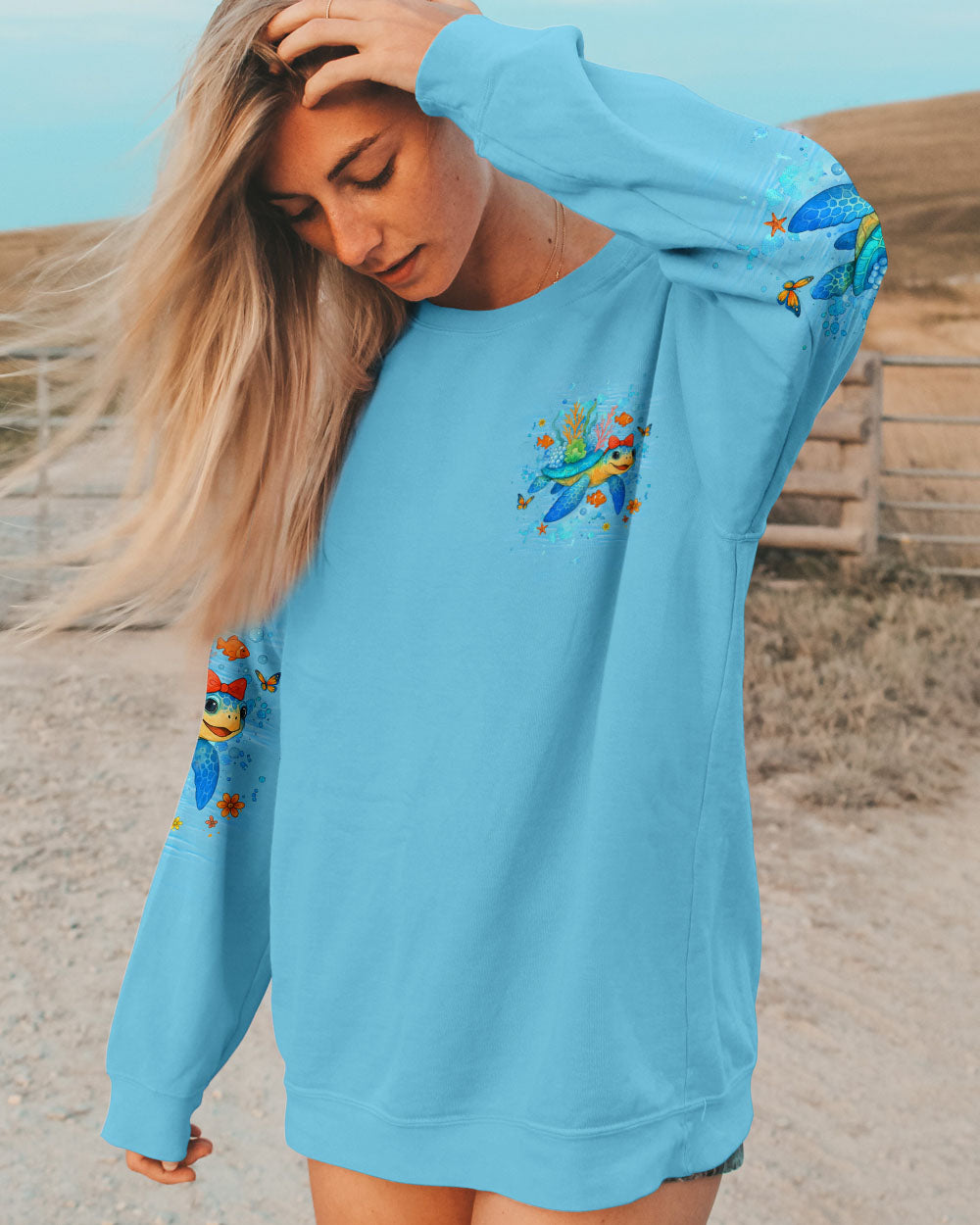 BLISSCORNERS DON'T WORRY BEACH HAPPY TURTLE ALL OVER PRINT