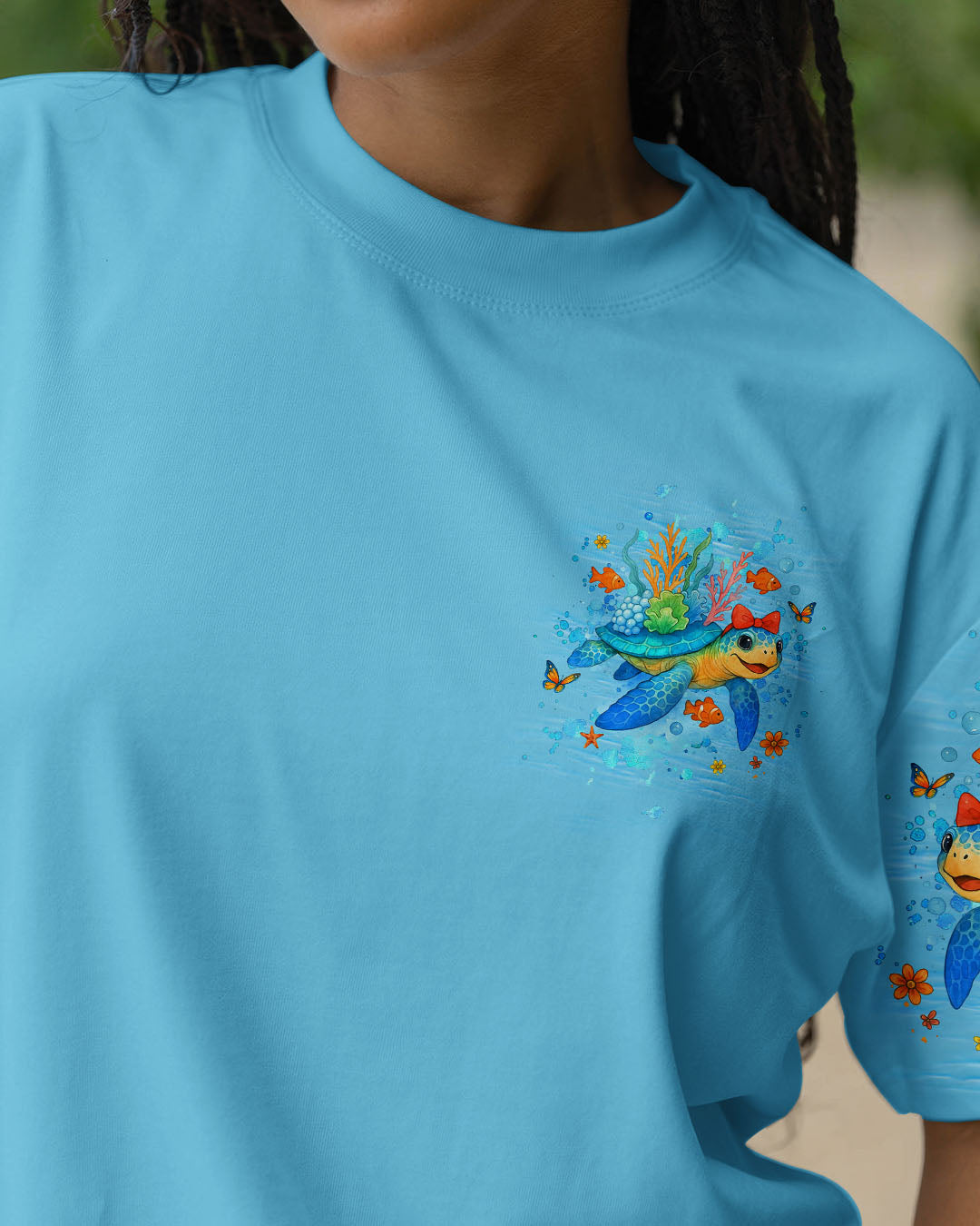 BLISSCORNERS DON'T WORRY BEACH HAPPY TURTLE ALL OVER PRINT