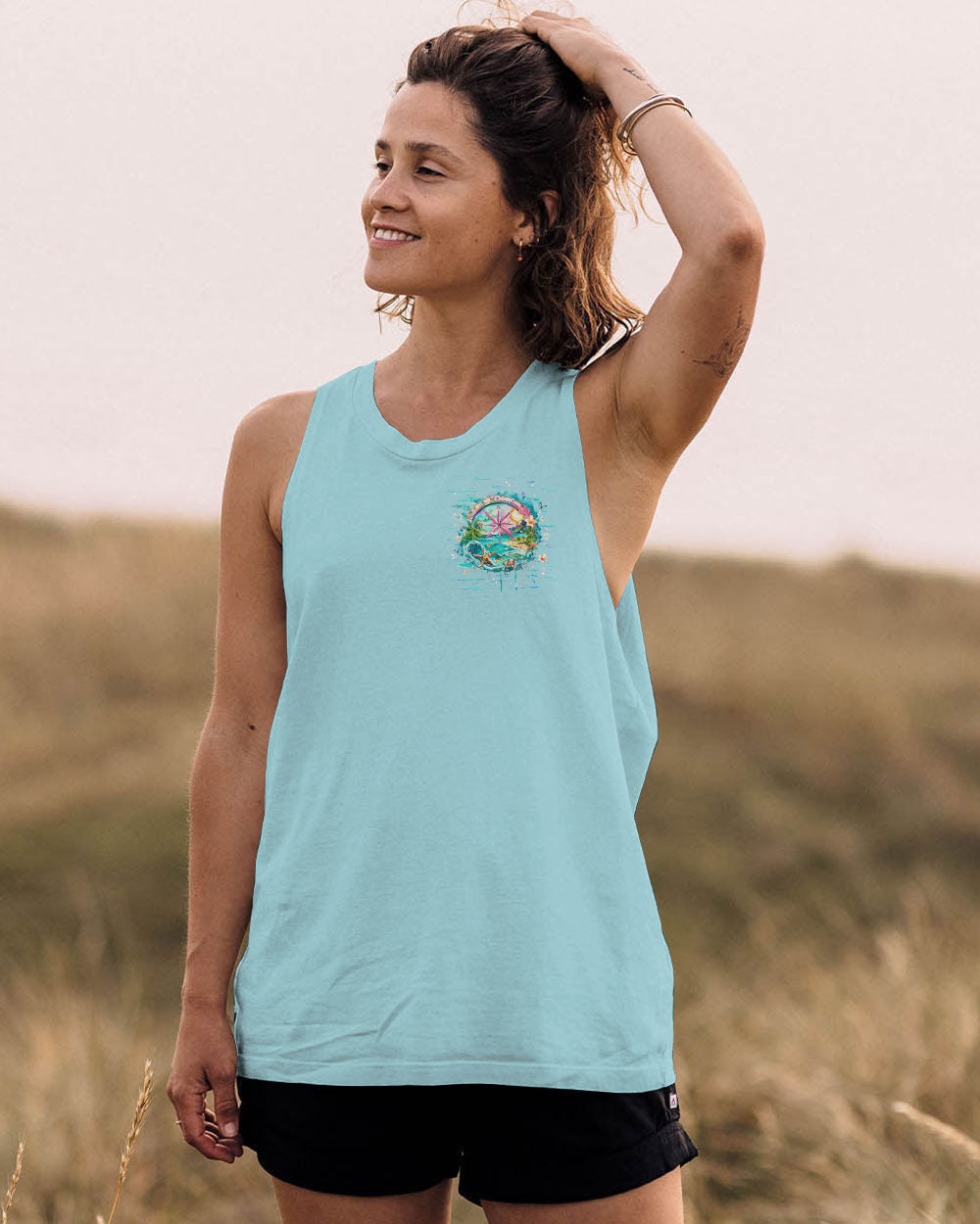 BLISSCORNERS SMELL THE SEA FEEL THE BREEZE COMPASS ALL OVER PRINT