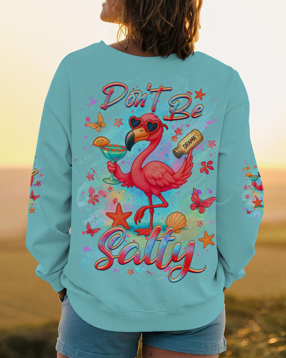 BLISSCORNERS DON'T BE SALTY FLAMINGO ALL OVER PRINT