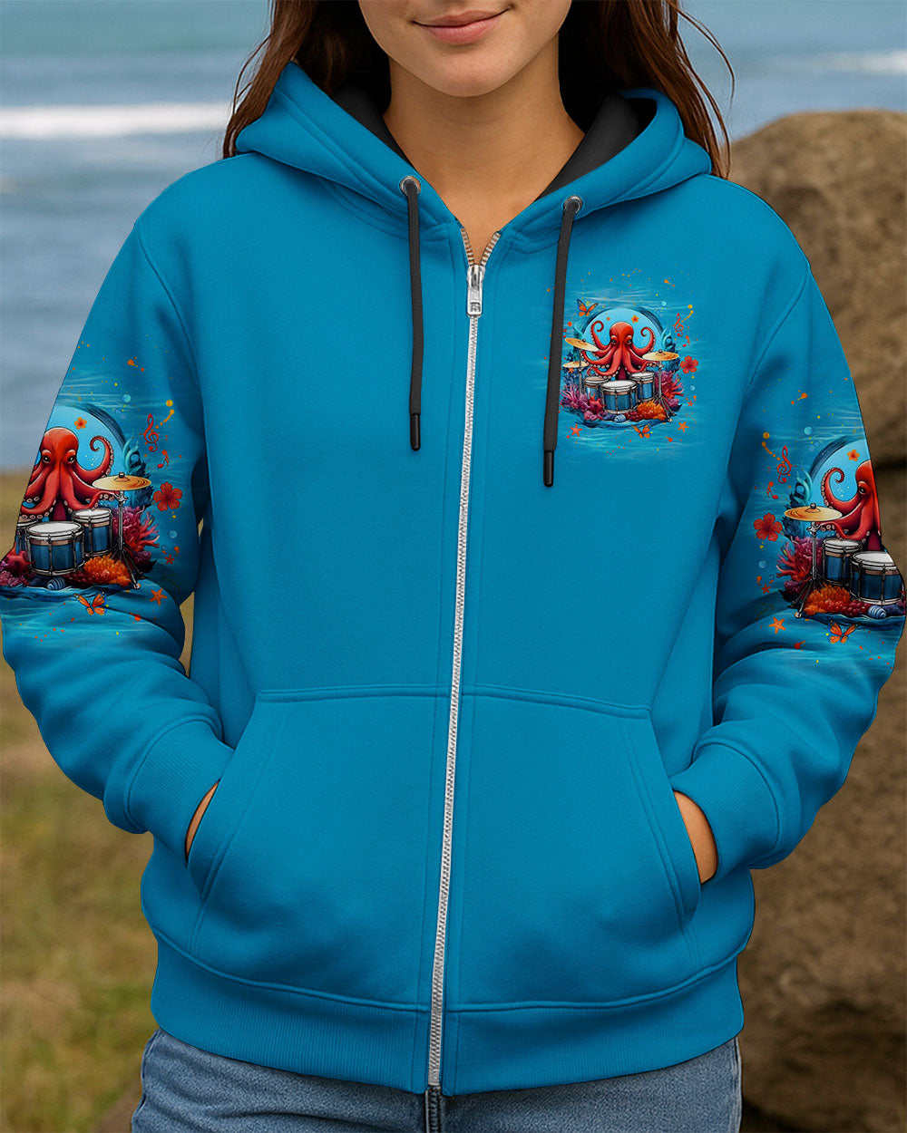 BLISSCORNERS DON'T WORRY BEACH HAPPY OCTOPUS ALL OVER PRINT