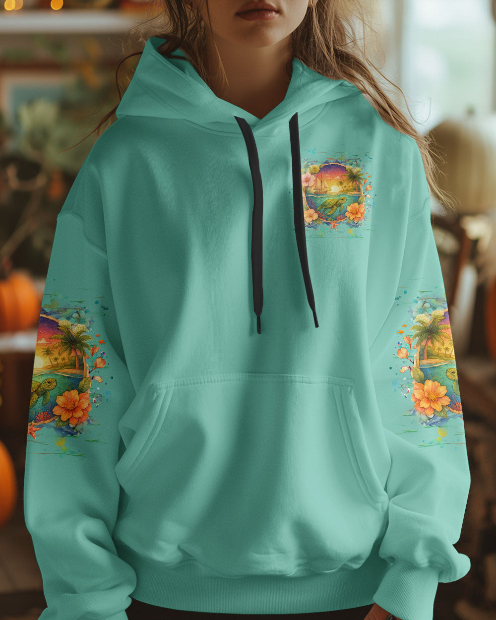 BLISSCORNERS SMELL THE SEA FEEL THE BREEZE TURTLE ALL OVER PRINT