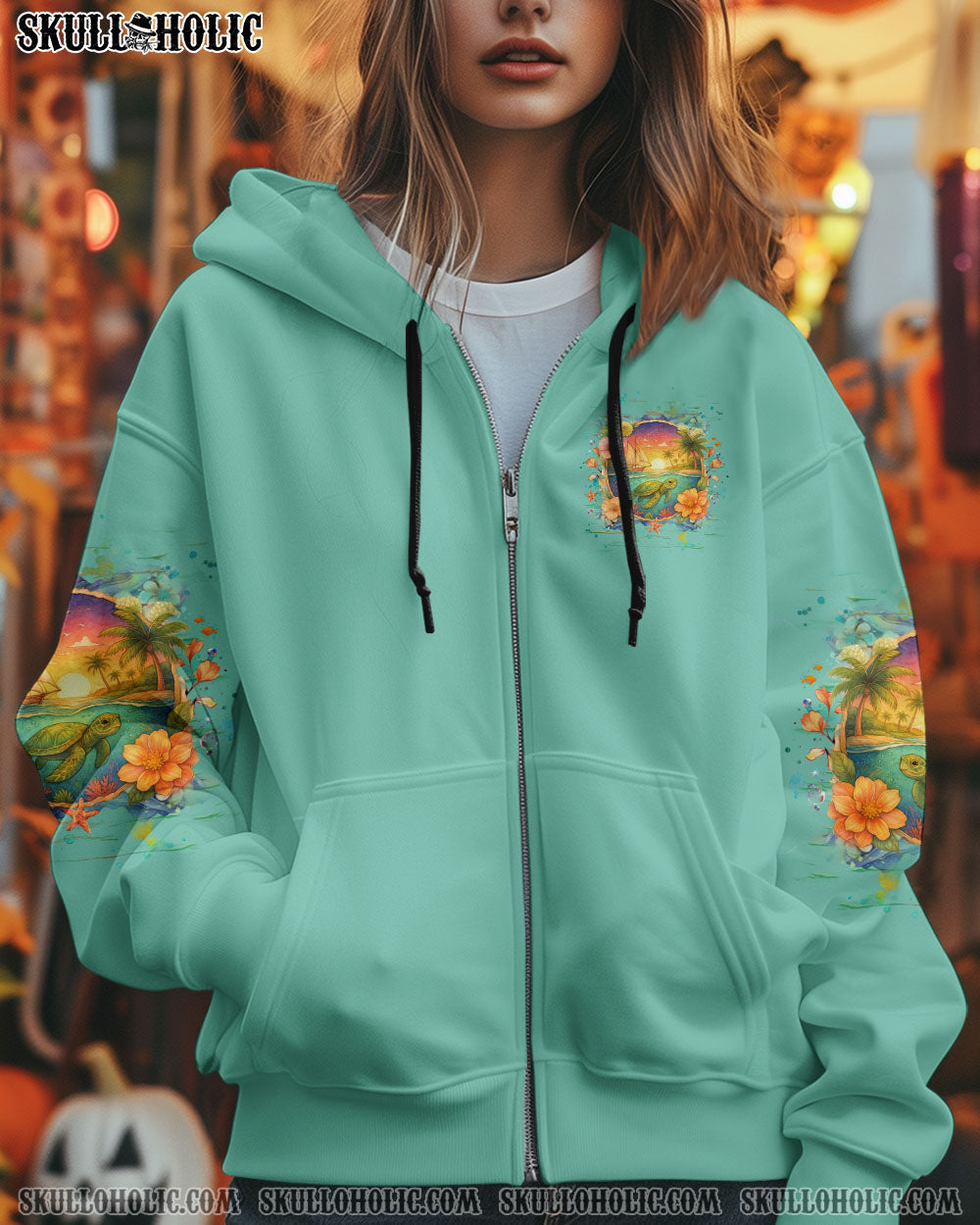 BLISSCORNERS SMELL THE SEA FEEL THE BREEZE TURTLE ALL OVER PRINT