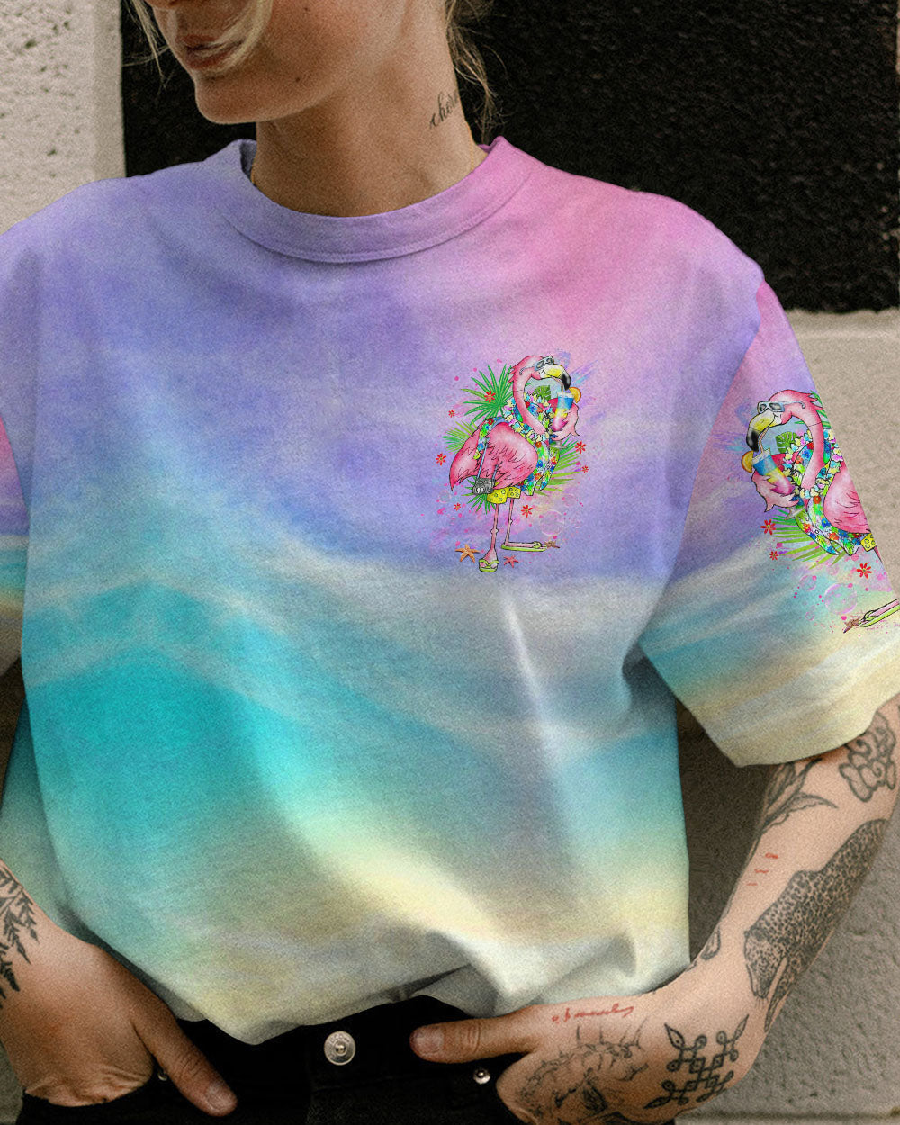 BLISSCORNERS IT'S 5 O'CLOCK SOMEWHERE FLAMINGO ALL OVER PRINT