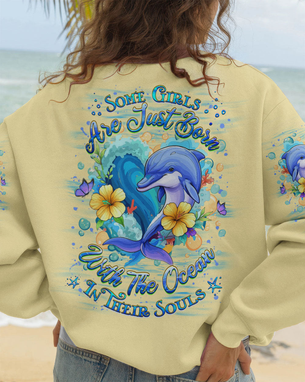 BLISSCORNERS SOME GIRLS ARE JUST BORN DOLPHIN ALL OVER PRINT