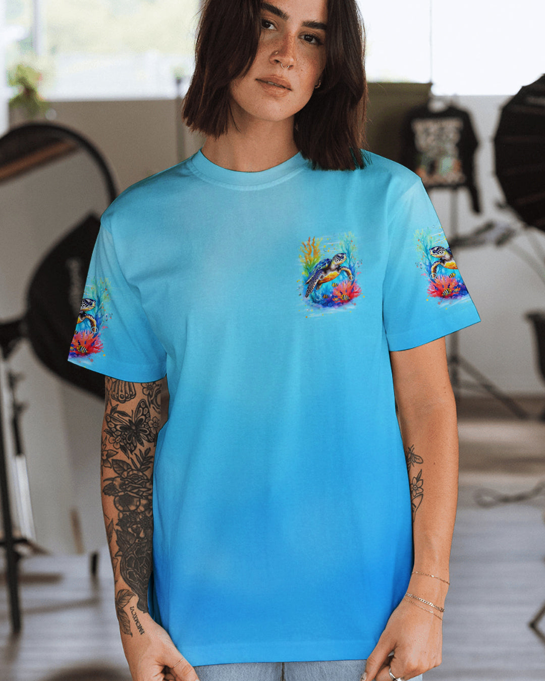 BLISSCORNERS SALTWATER HEALS EVERYTHING TURTLE ALL OVER PRINT
