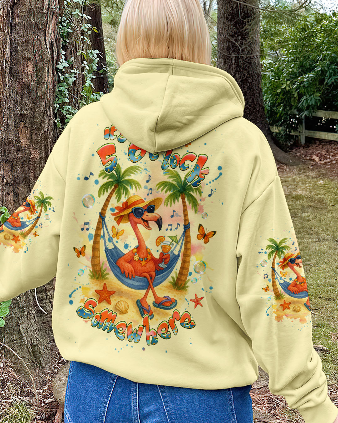 BLISSCORNERS IT'S 5 O'CLOCK SOMEWHERE FLAMINGO ALL OVER PRINT
