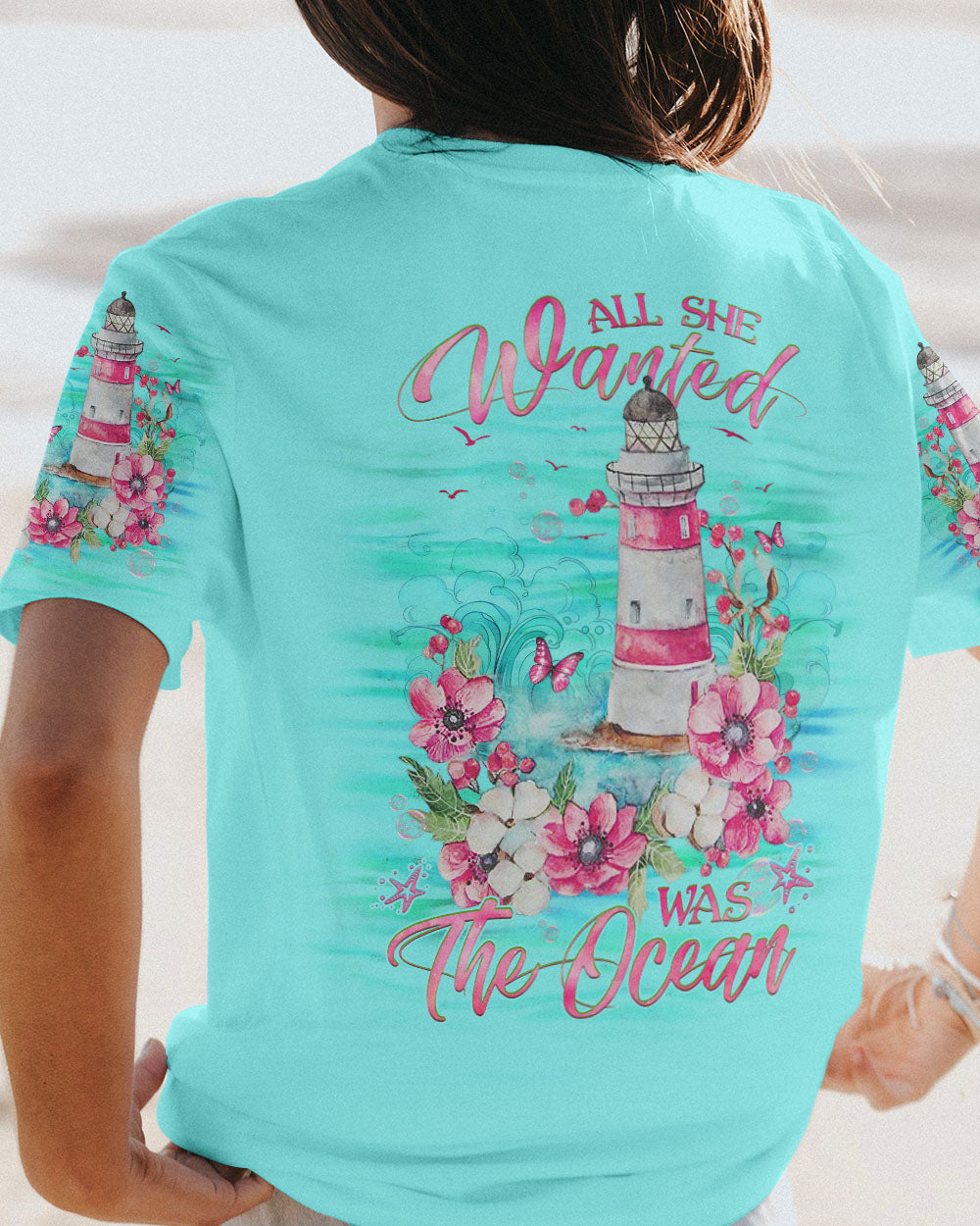 BLISSCORNERS ALL SHE WANTED WAS THE OCEAN LIGHTHOUSE ALL OVER PRINT
