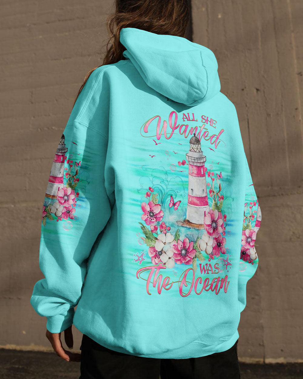 BLISSCORNERS ALL SHE WANTED WAS THE OCEAN LIGHTHOUSE ALL OVER PRINT