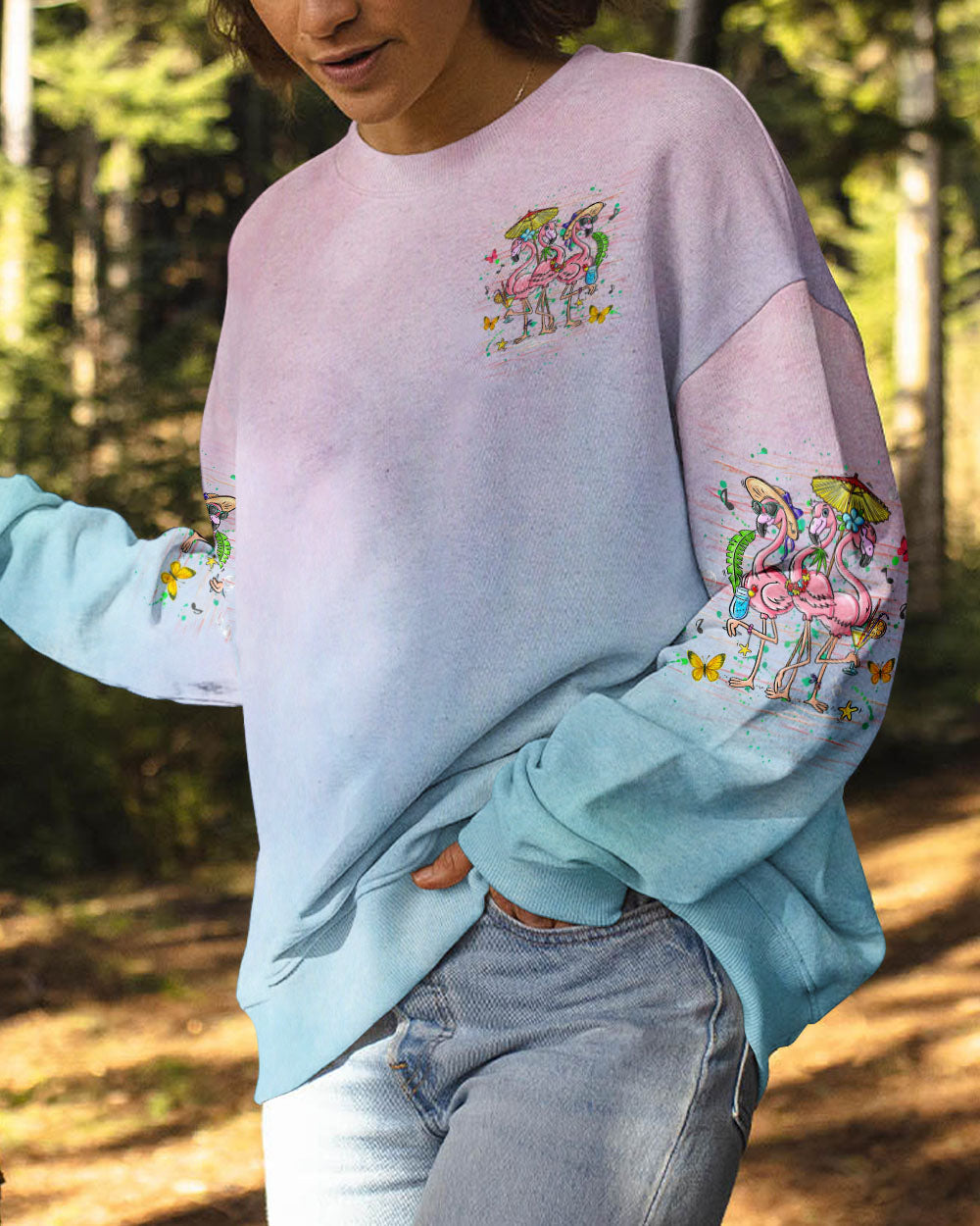 BLISSCORNERS OH SIP IT’S A GIRLS TRIP FLAMINGO ALL OVER PRINT