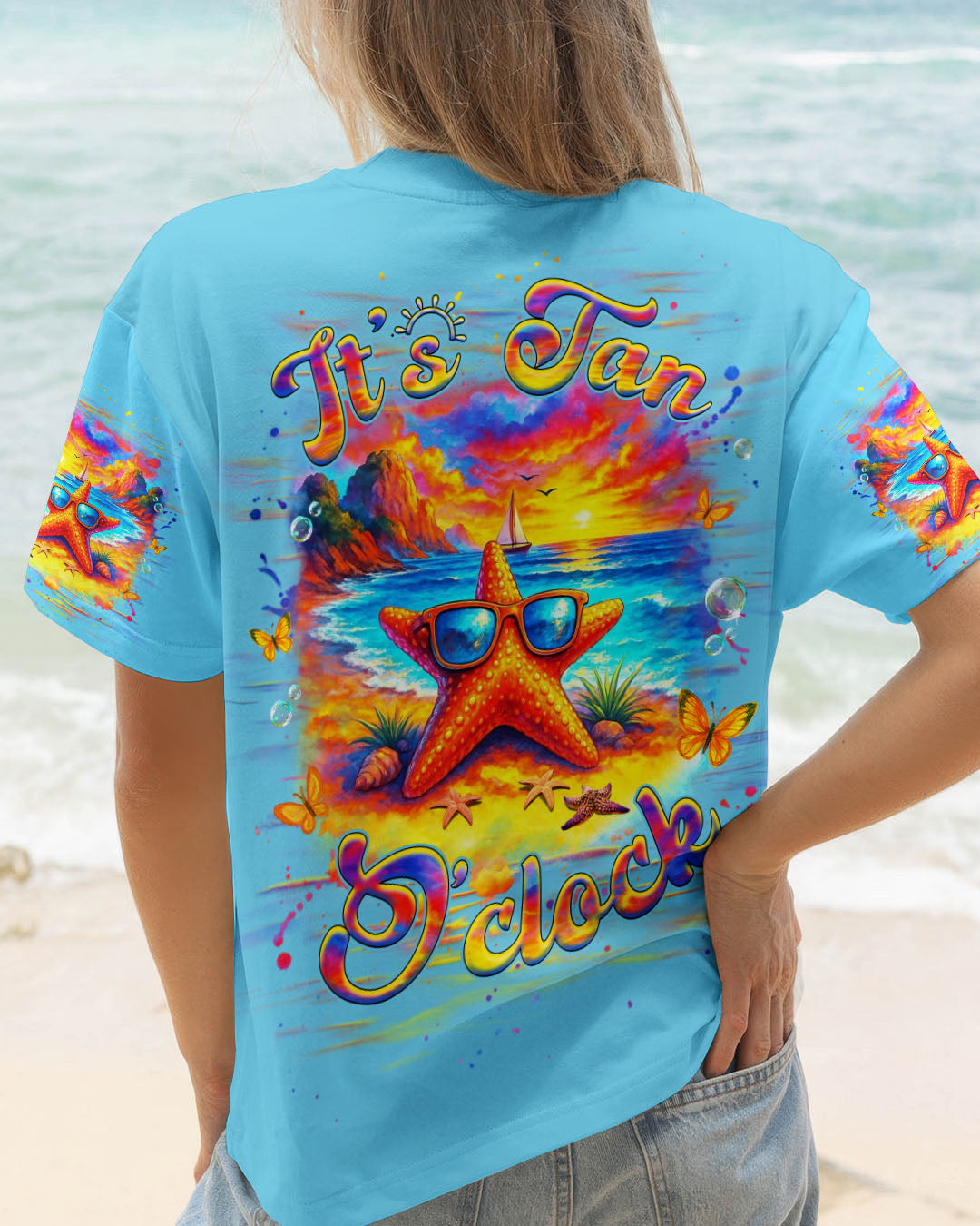 BLISSCORNERS IT'S TAN O'CLOCK ALL OVER PRINT