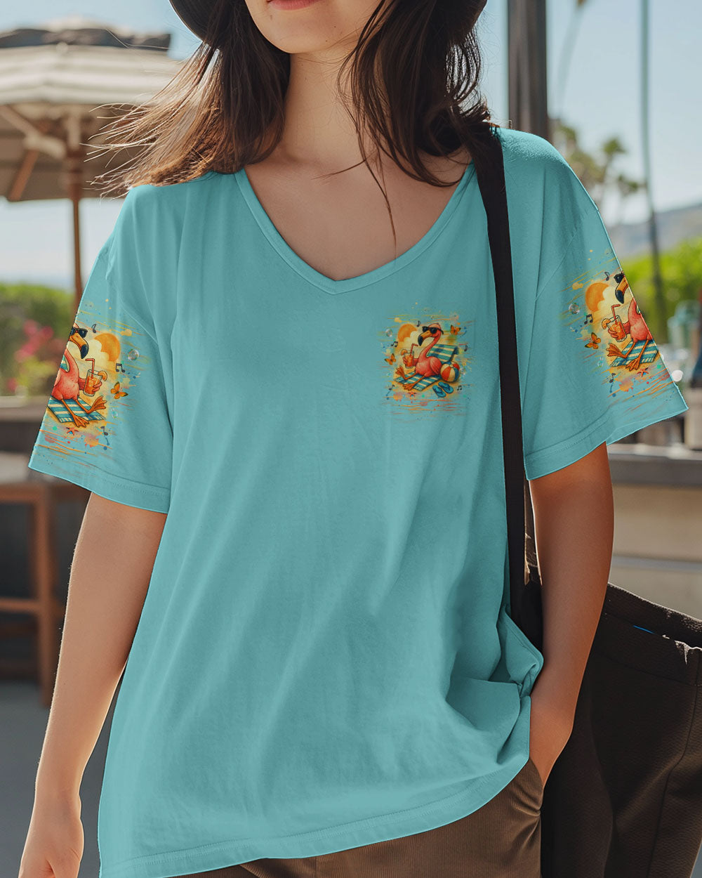 BLISSCORNERS SANDY TOES SUNKISSED NOSE FLAMINGO ALL OVER PRINT