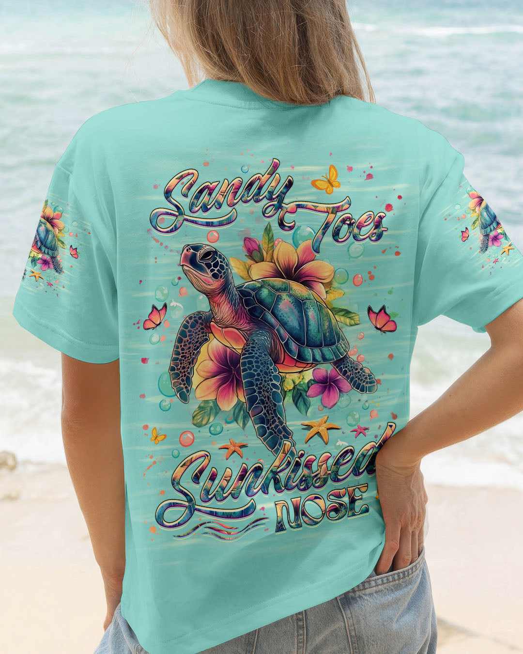 BLISSCORNERS SANDY TOES SUNKISSED NOSE TURTLE ALL OVER PRINT