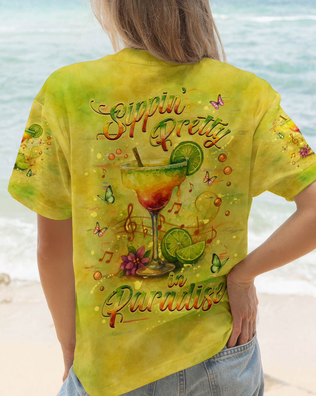 BLISSCORNERS SIPPIN’ PRETTY IN PARADISE ALL OVER PRINT