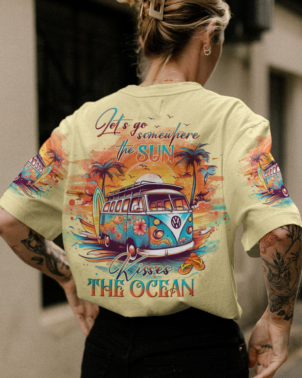 BLISSCORNERS LET'S GO SOMEWHERE THE SUN KISSES THE OCEAN ALL OVER PRINT