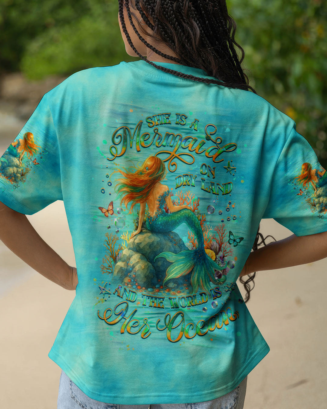BLISSCORNERS SHE IS A MERMAID ALL OVER PRINT