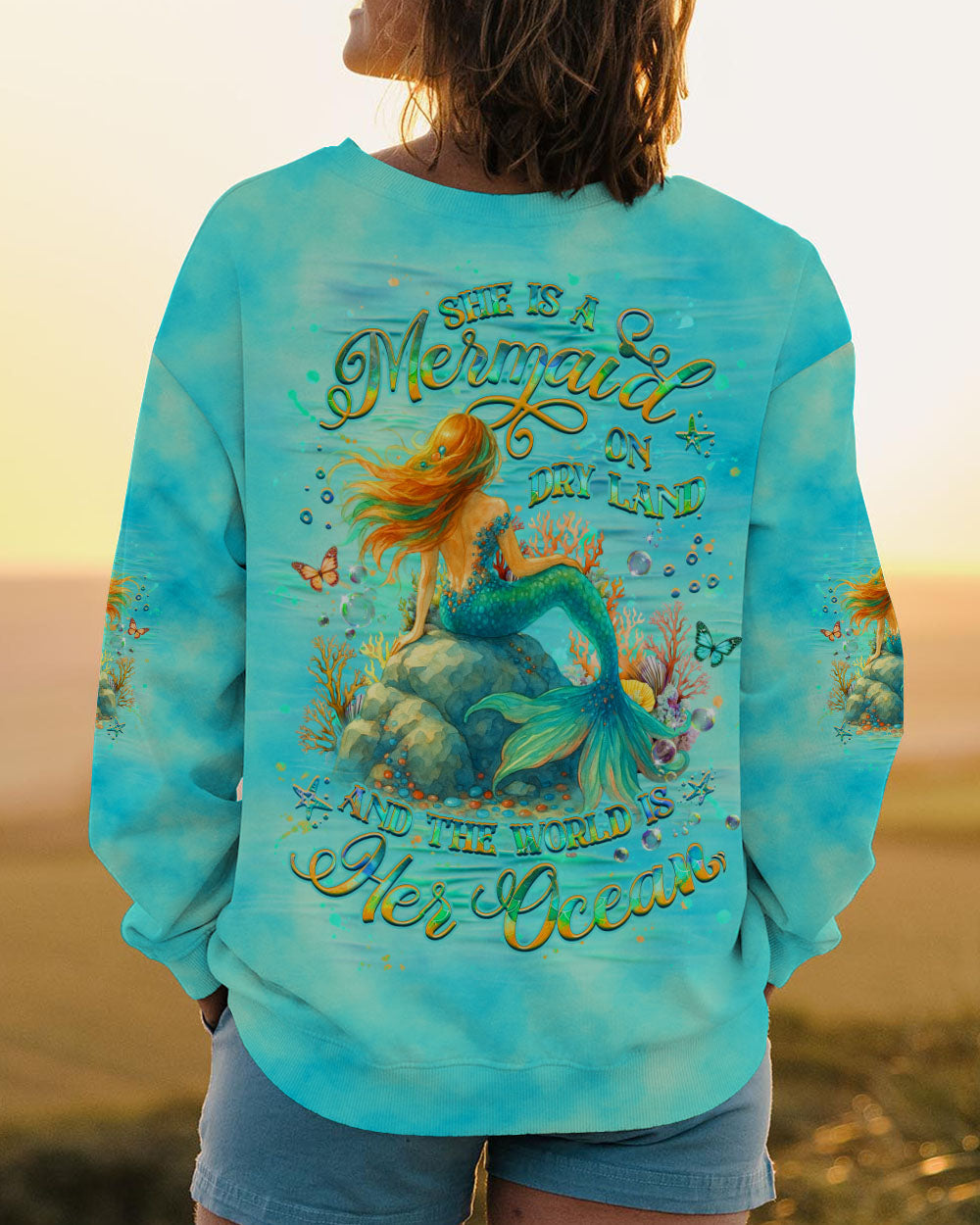 BLISSCORNERS SHE IS A MERMAID ALL OVER PRINT
