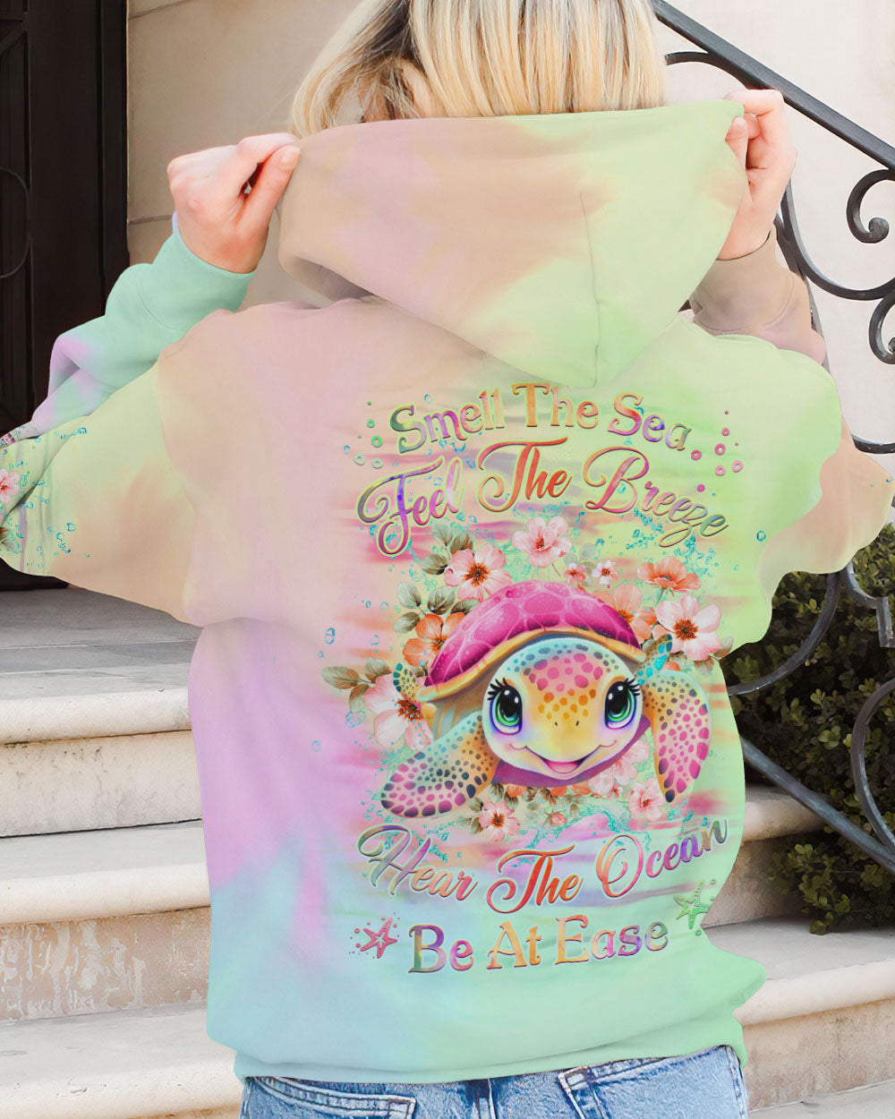 BLISSCORNERS SMELL THE SEA FEEL THE BREEZE TURTLE ALL OVER PRINT