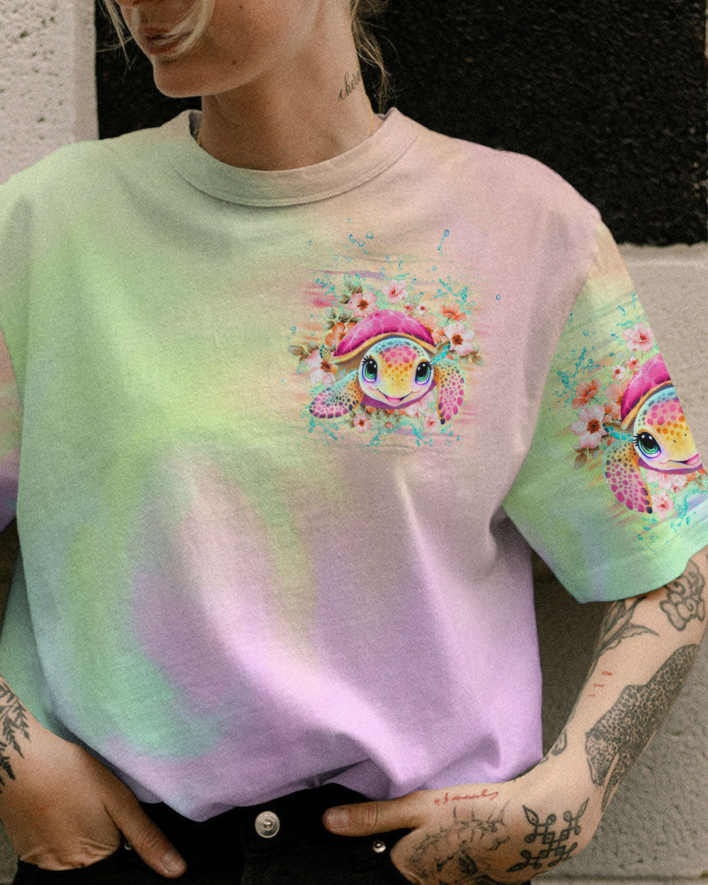 BLISSCORNERS SMELL THE SEA FEEL THE BREEZE TURTLE ALL OVER PRINT