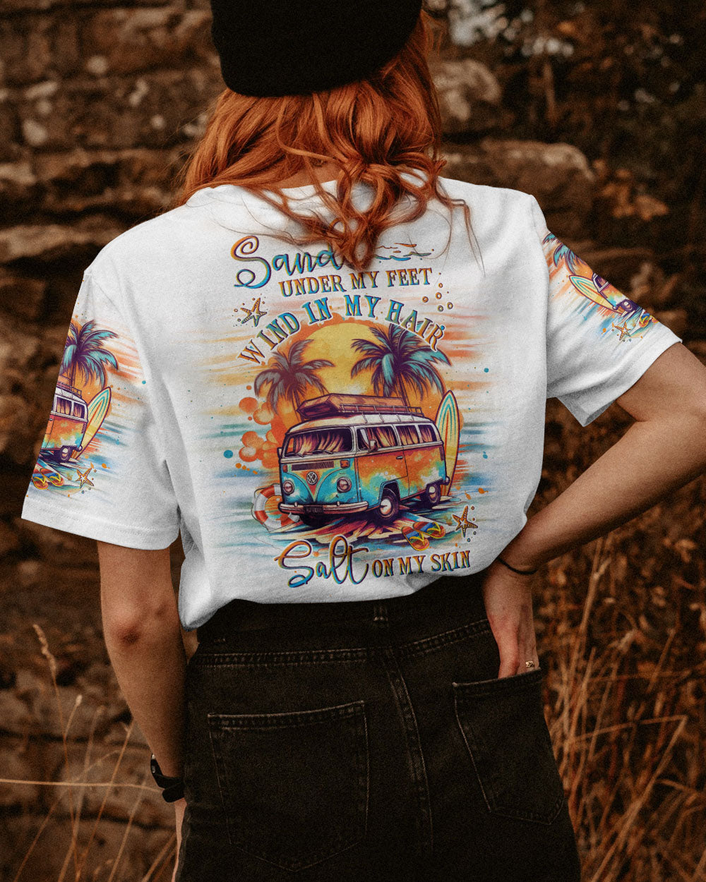 BLISSCORNERS SAND UNDER MY FEET WIND IN MY HAIR ALL OVER PRINT