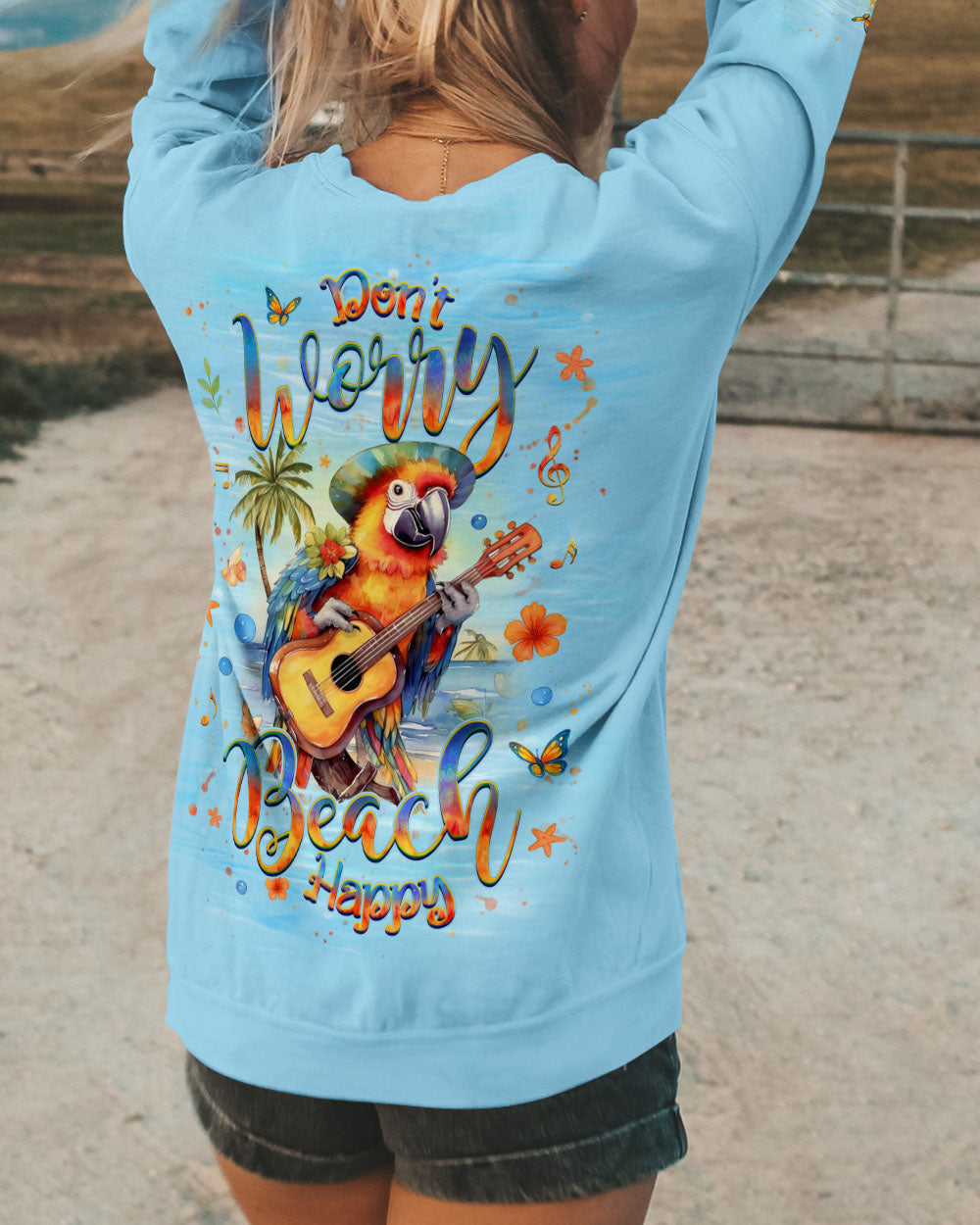 BLISSCORNERS DON'T WORRY BEACH HAPPY PARROT ALL OVER PRINT