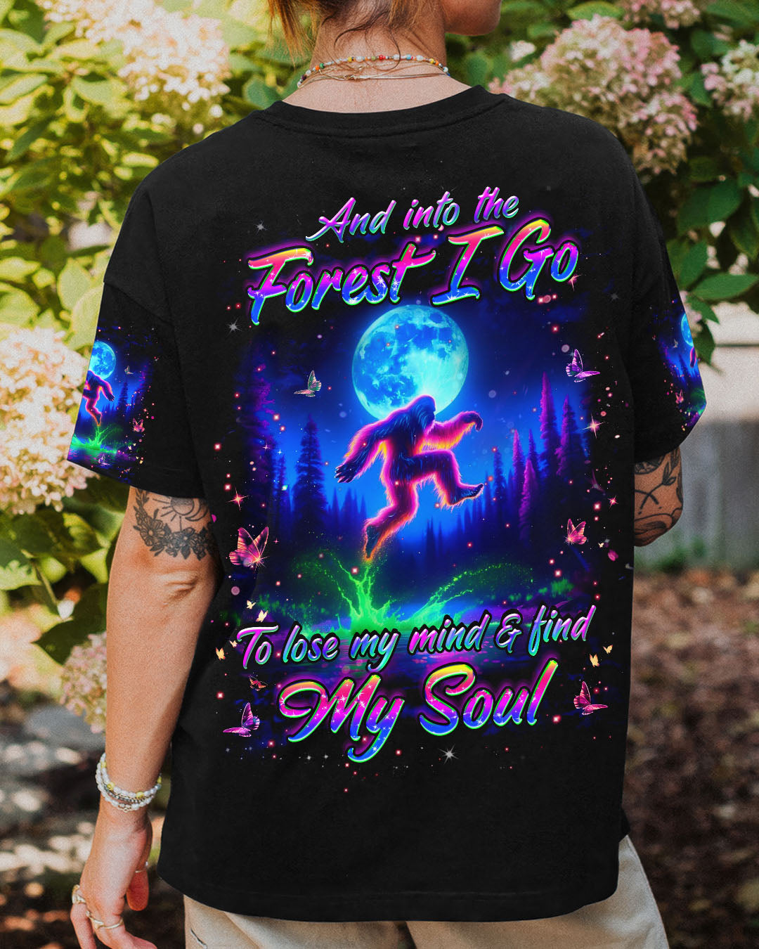 BLISSCORNERS AND INTO THE FOREST I GO BIGFOOT ALL OVER PRINT