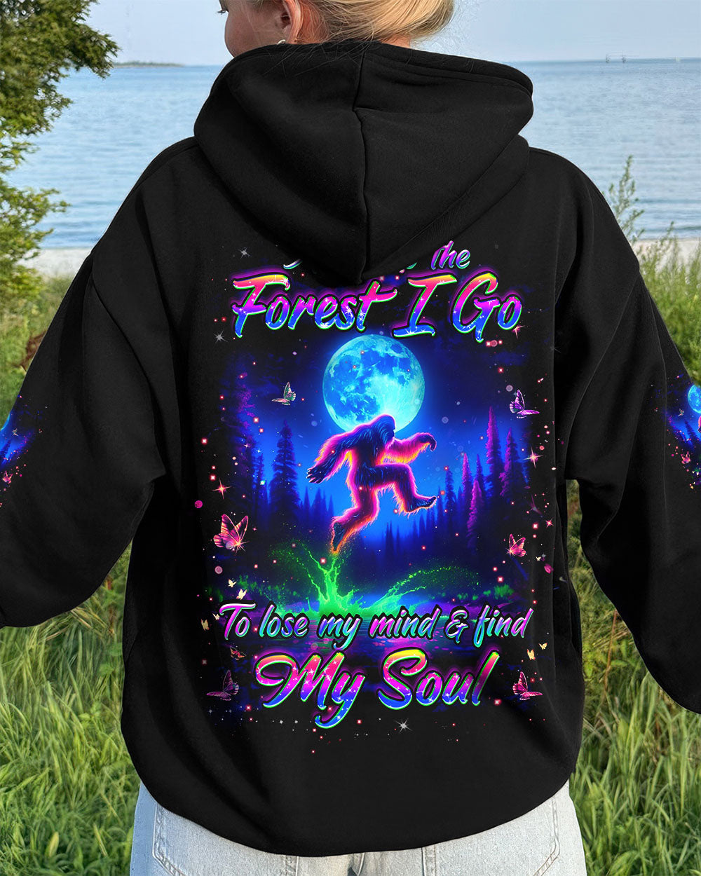 BLISSCORNERS AND INTO THE FOREST I GO BIGFOOT ALL OVER PRINT