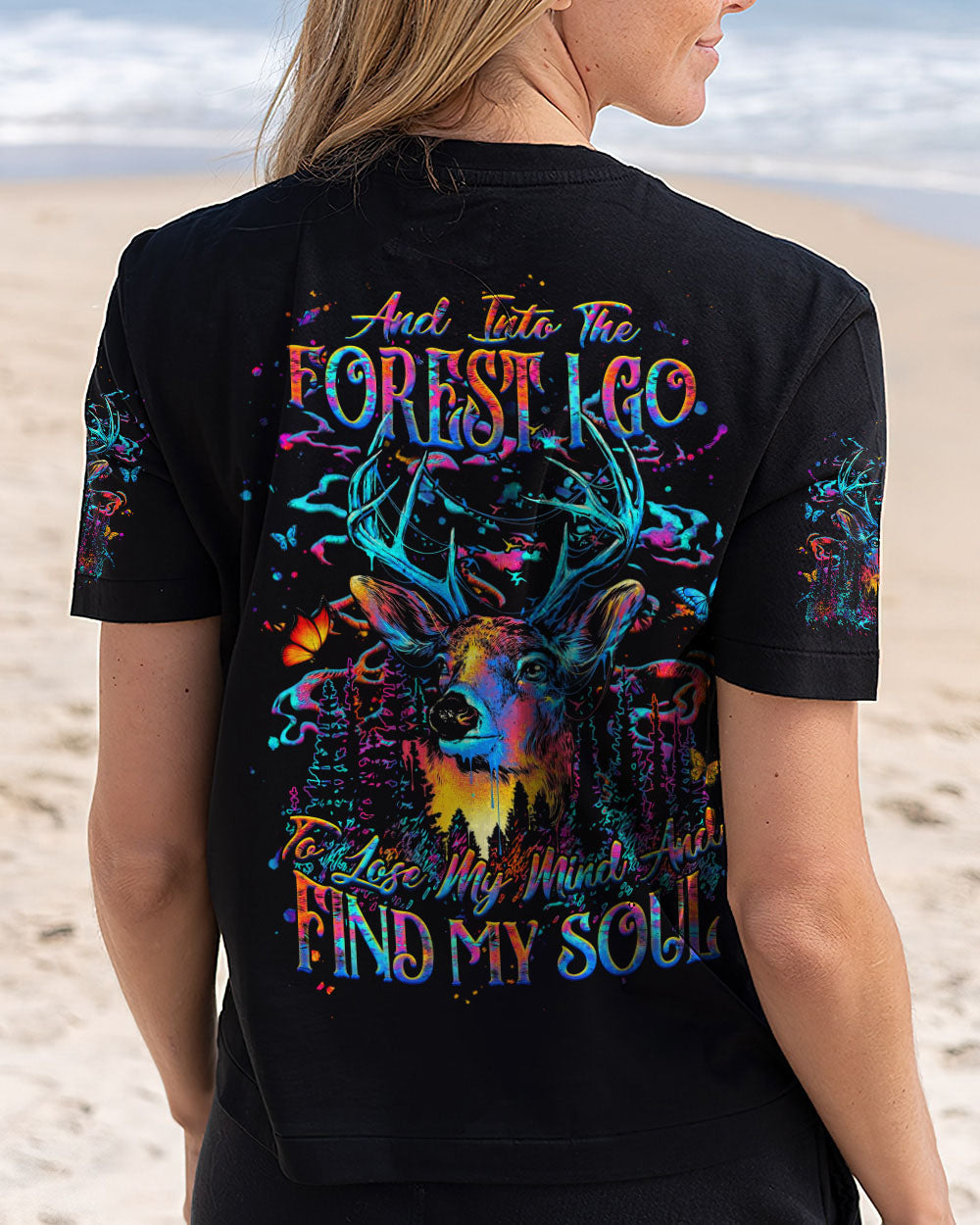 BLISSCORNERS AND INTO THE FOREST I GO DEER ALL OVER PRINT