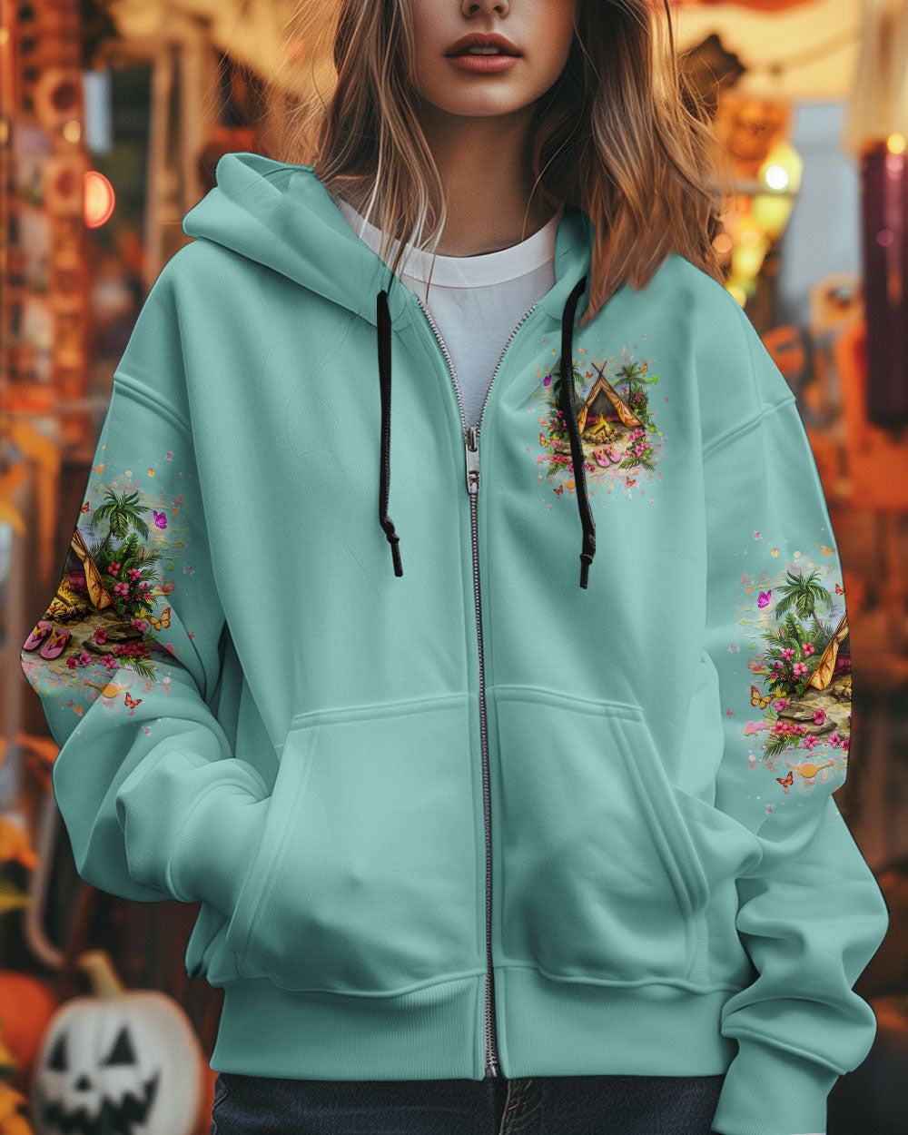 BLISSCORNERS I'M A FLIP FLOPS AND CAMPING KINDA GIRL ALL OVER PRINT