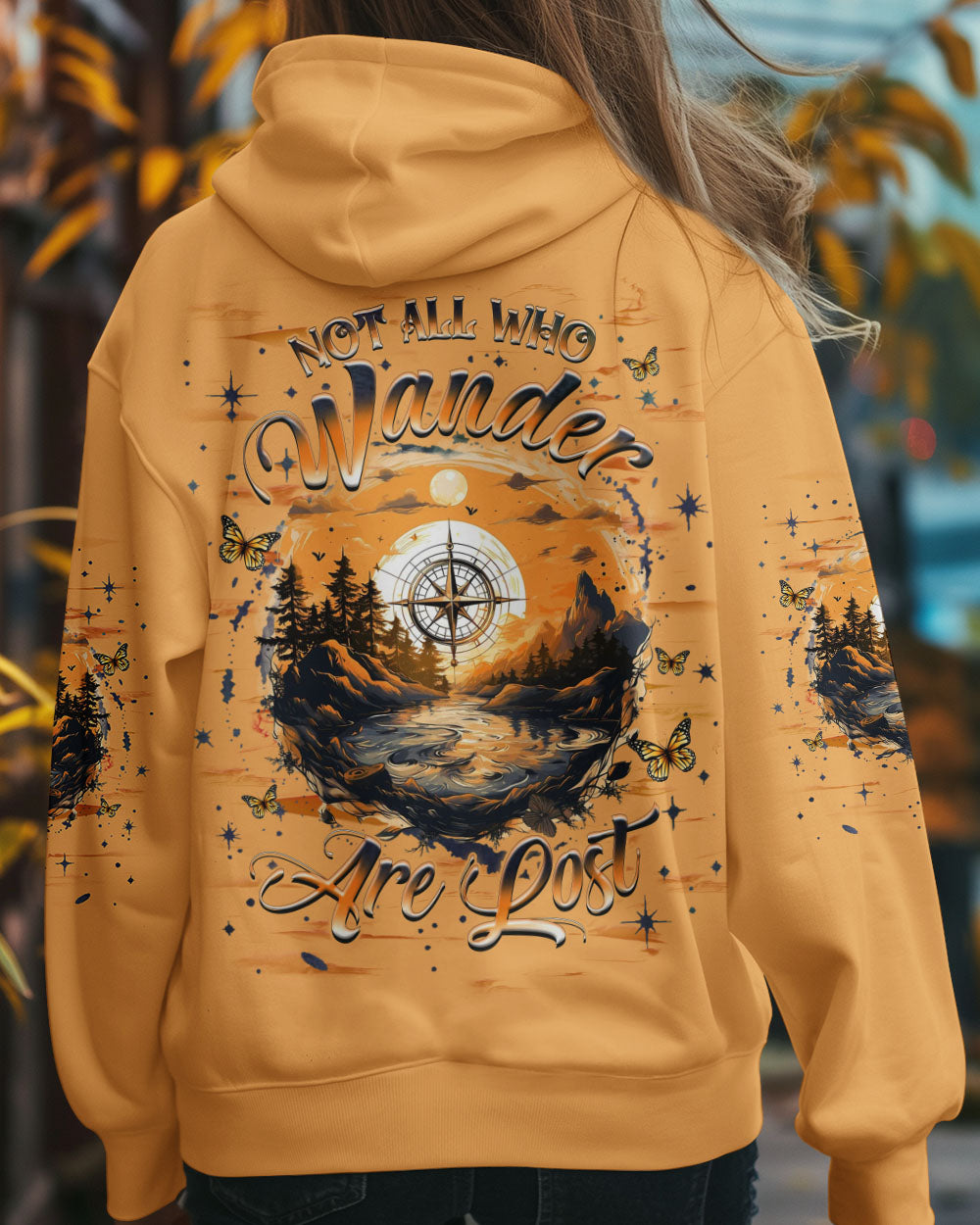 BLISSCORNERS NOT ALL WHO WANDER ARE LOST COMPASS ALL OVER PRINT
