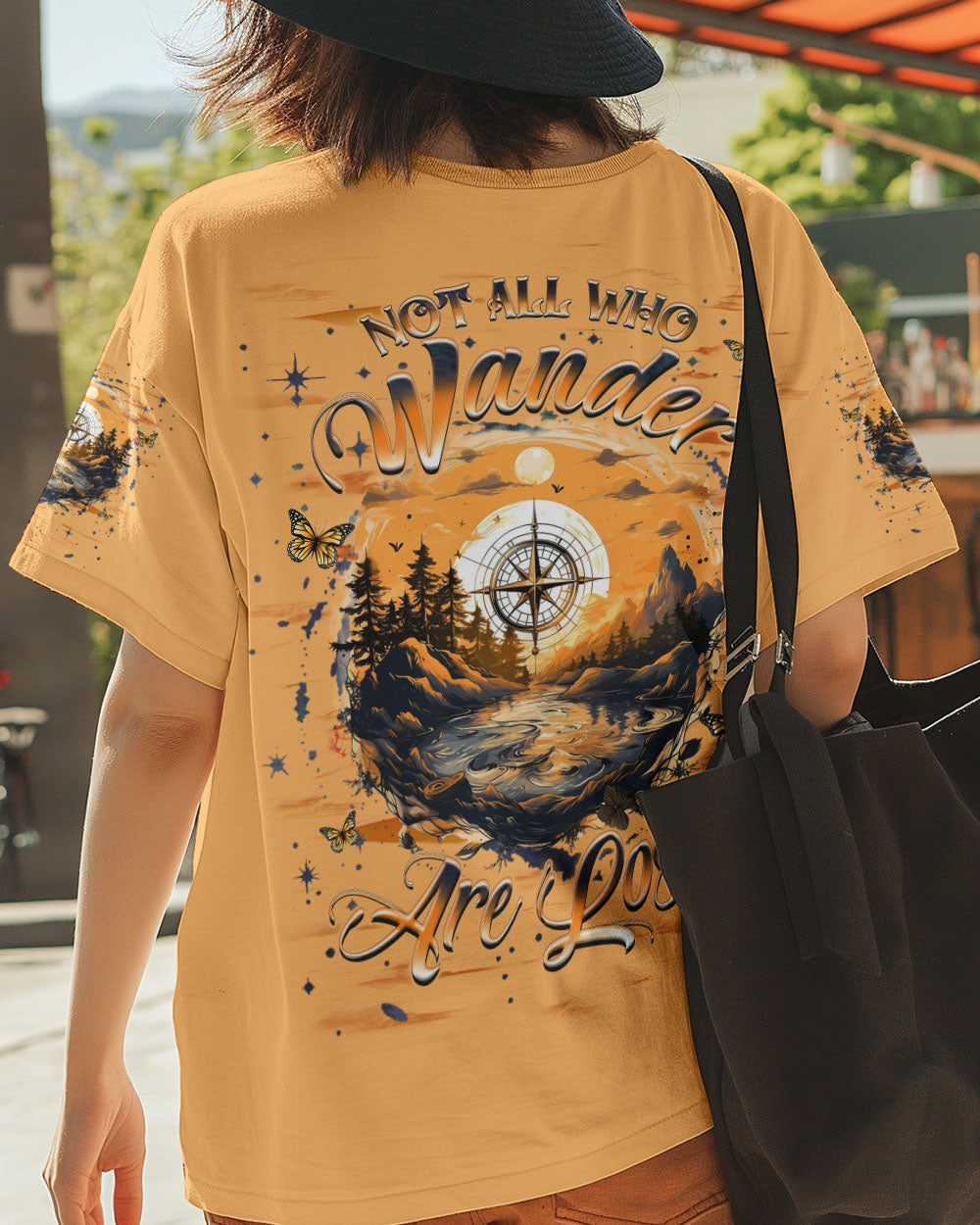 BLISSCORNERS NOT ALL WHO WANDER ARE LOST COMPASS ALL OVER PRINT