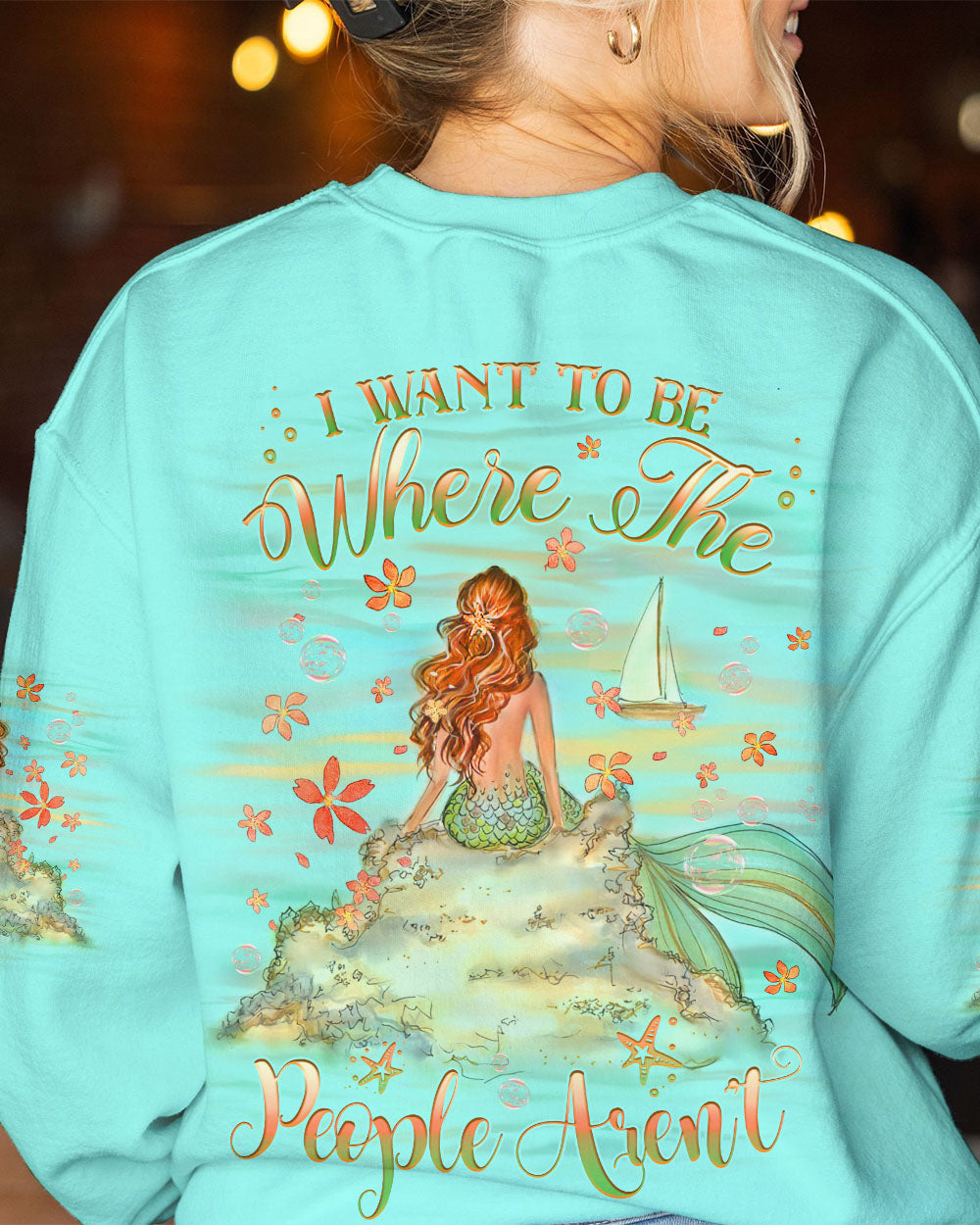 BLISSCORNERS I WANT TO BE WHERE THE PEOPLE AREN'T MERMAID ALL OVER PRINT