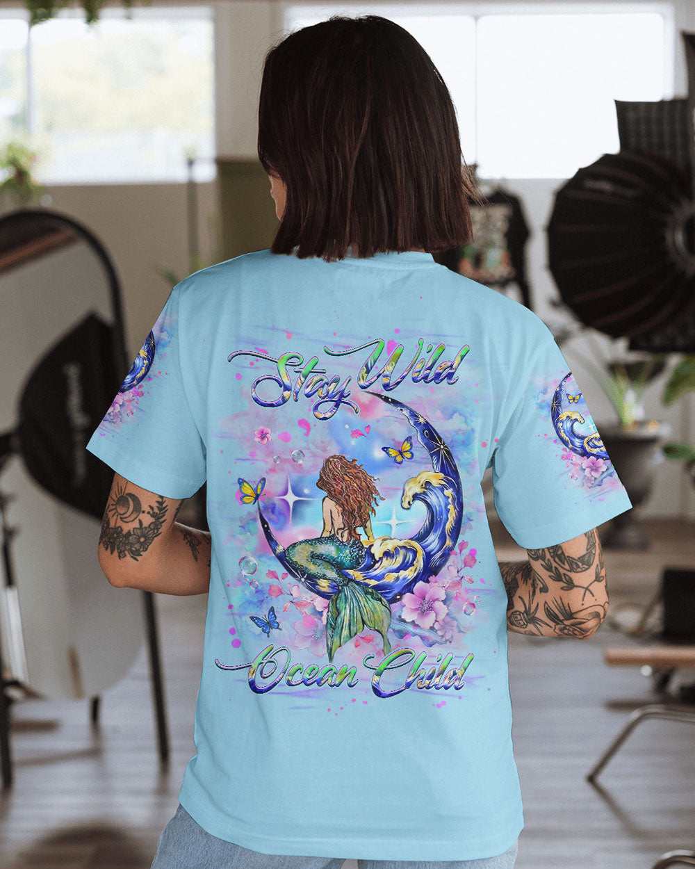 BLISSCORNERS STAY WILD OCEAN CHILD MERMAID ALL OVER PRINT