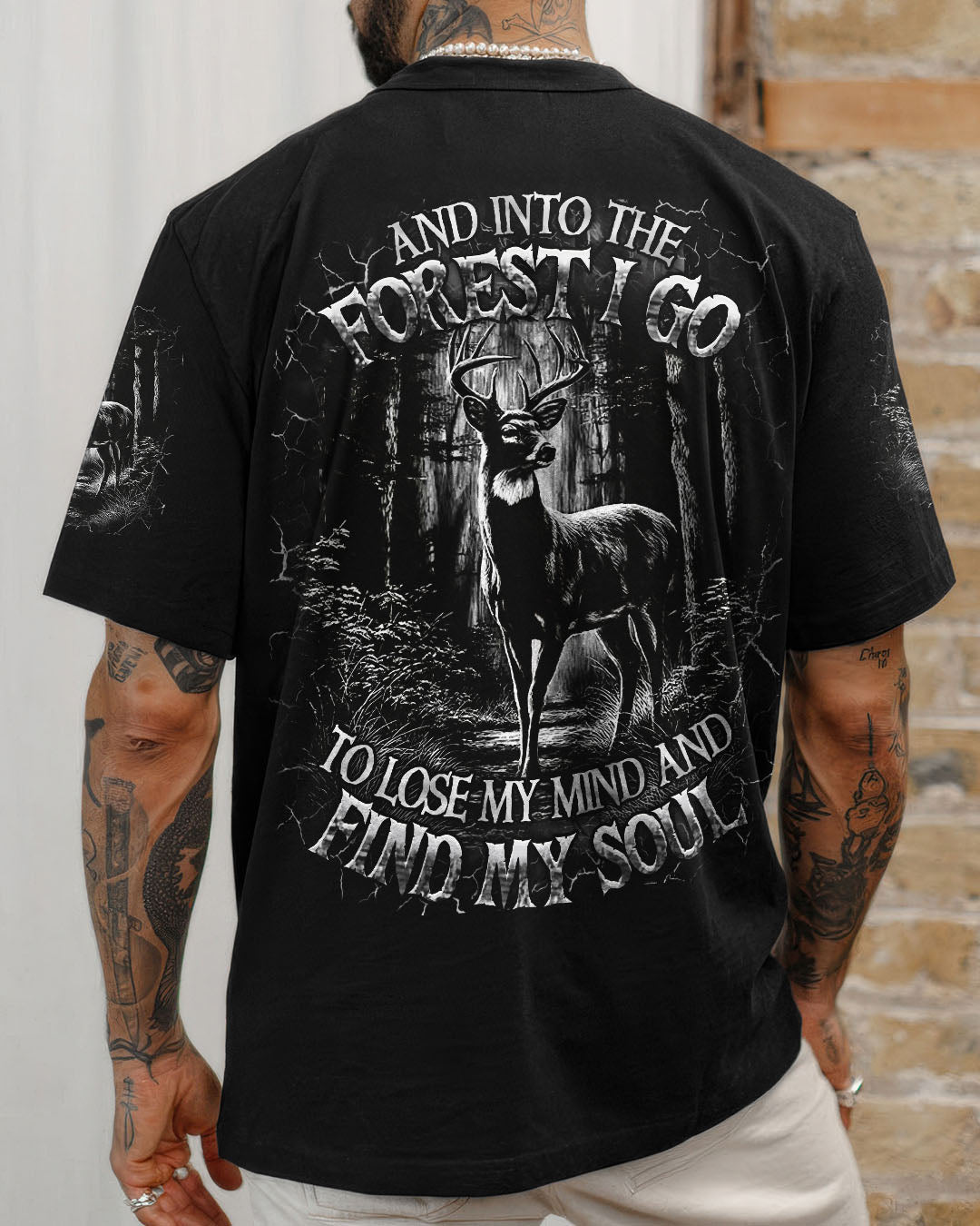 BLISSCORNERS AND INTO THE FOREST I GO DEER ALL OVER PRINT