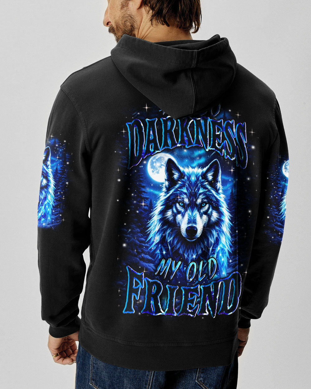 BLISSCORNERS HELLO DARKNESS MY OLD FRIEND WOLF ALL OVER PRINT