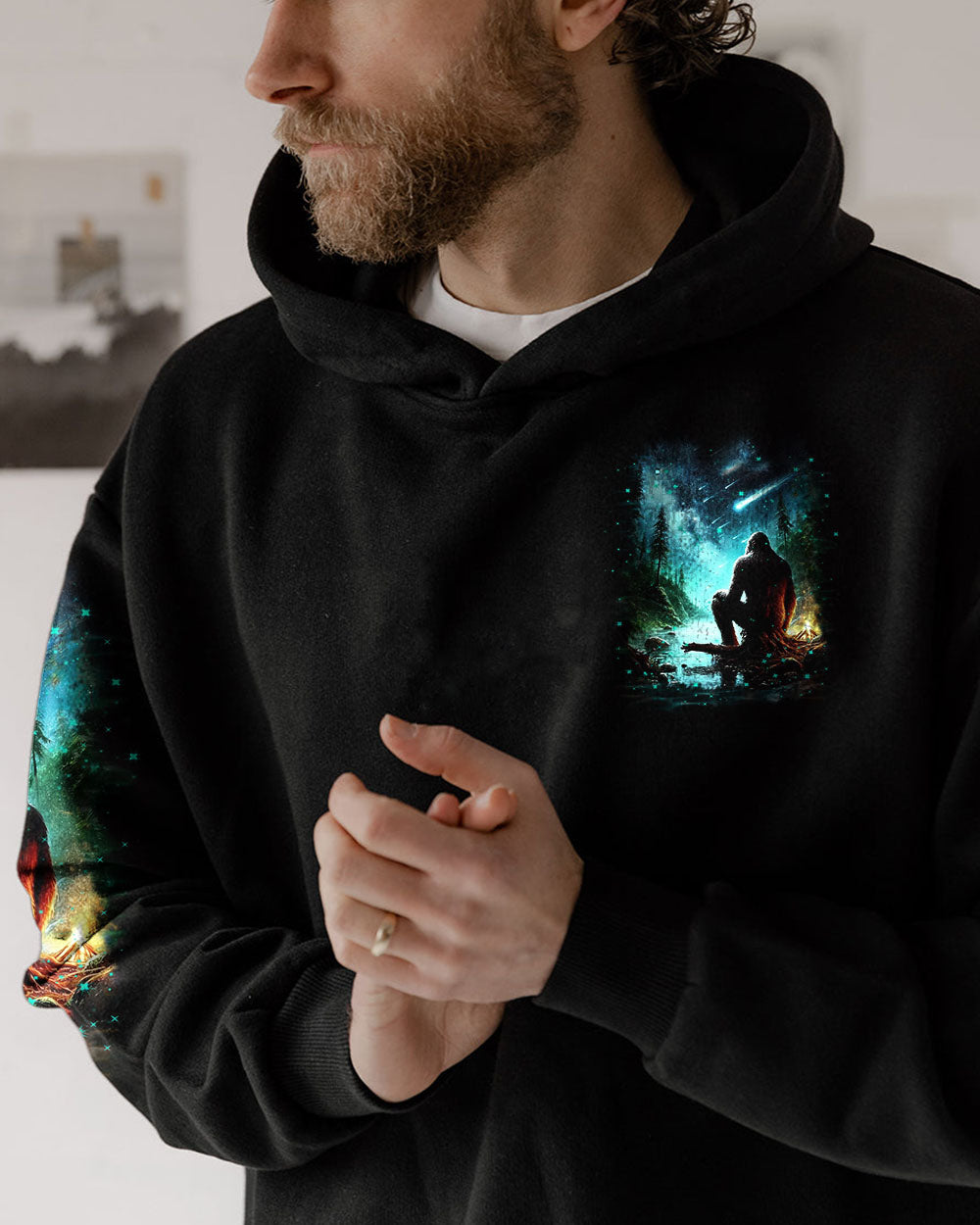 BLISSCORNERS AND INTO THE FOREST I GO BIGFOOT ALL OVER PRINT