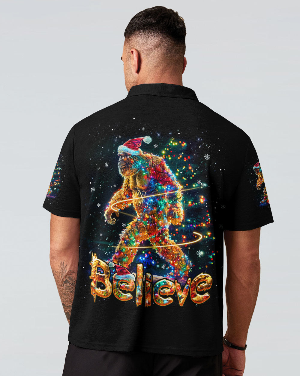 BLISSCORNERS BELIEVE BIGFOOT CHRISTMAS ALL OVER PRINT