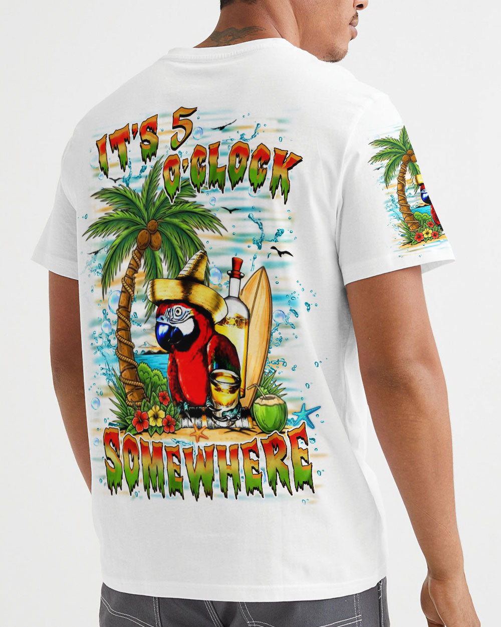 BLISSCORNERS IT'S 5 O'CLOCK SOMEWHERE PARROT ALL OVER PRINT