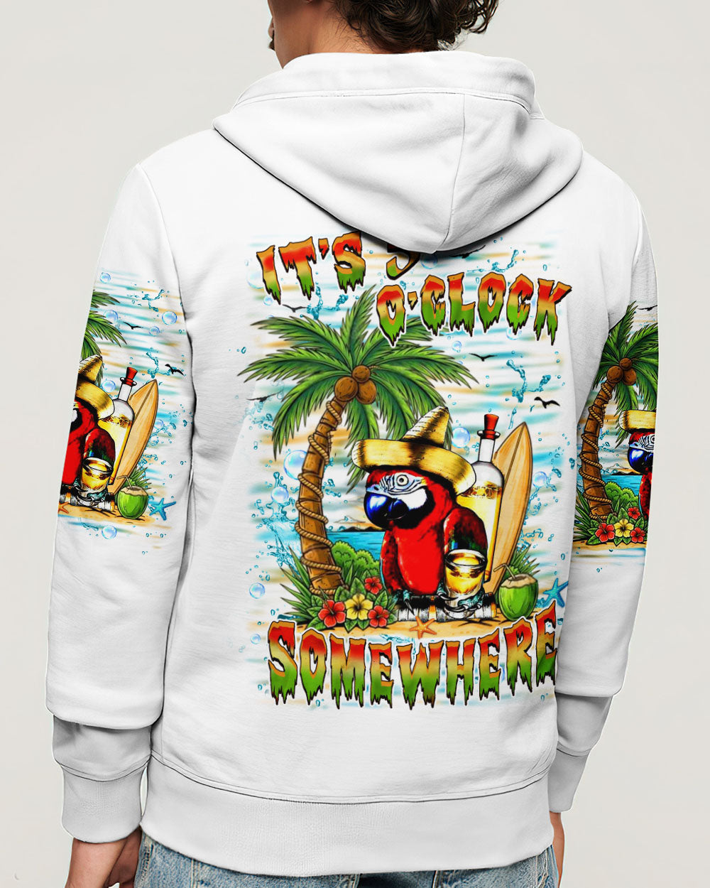 BLISSCORNERS IT'S 5 O'CLOCK SOMEWHERE PARROT ALL OVER PRINT