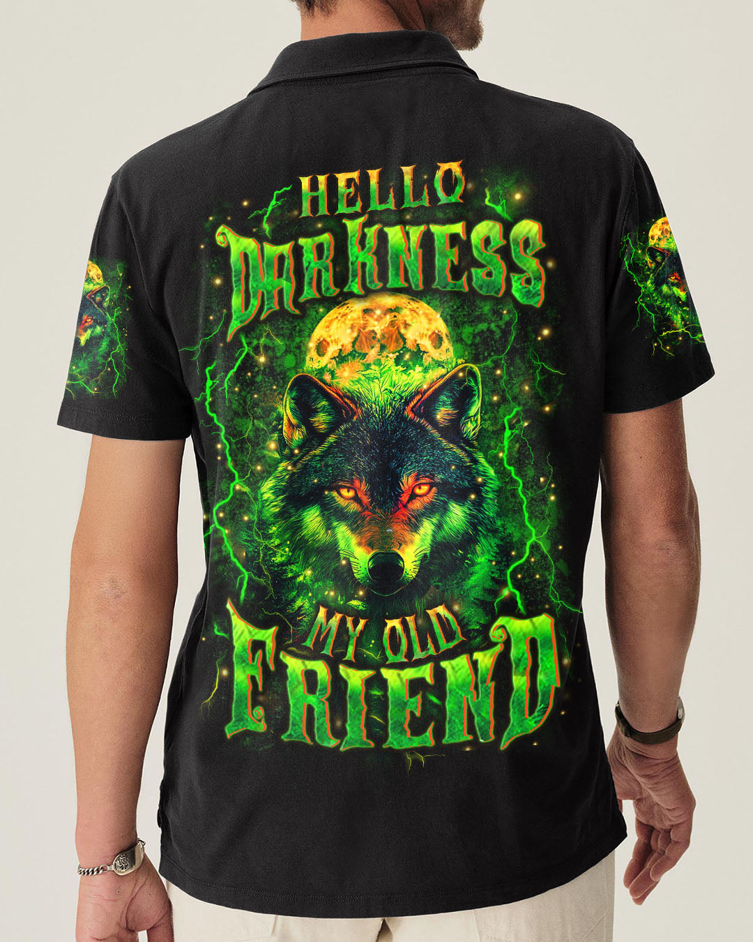 BLISSCORNERS HELLO DARKNESS MY OLD FRIEND WOLF ALL OVER PRINT
