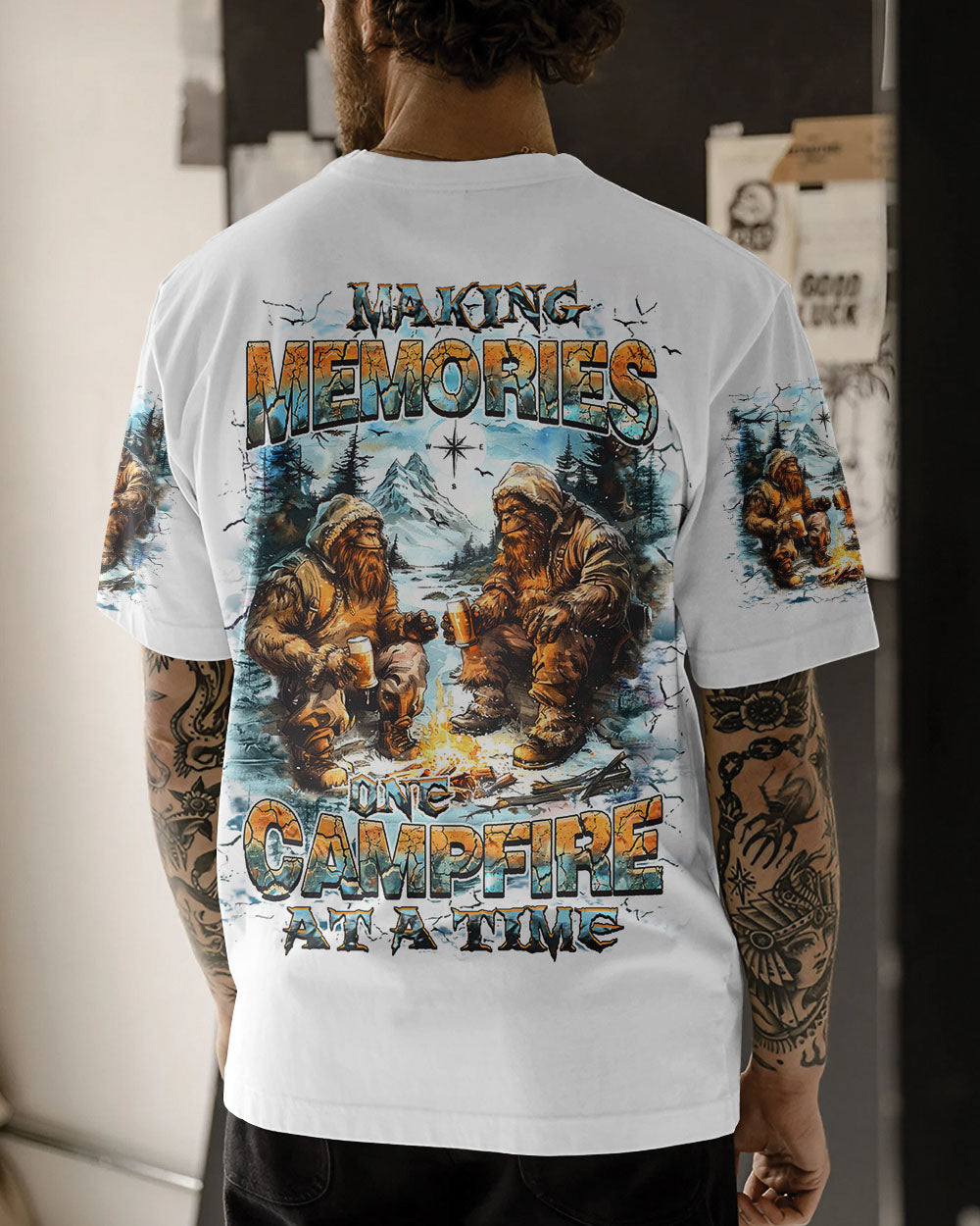 BLISSCORNERS MAKING MEMORIES ONE CAMPFIRE AT A TIME BIGFOOT ALL OVER PRINT