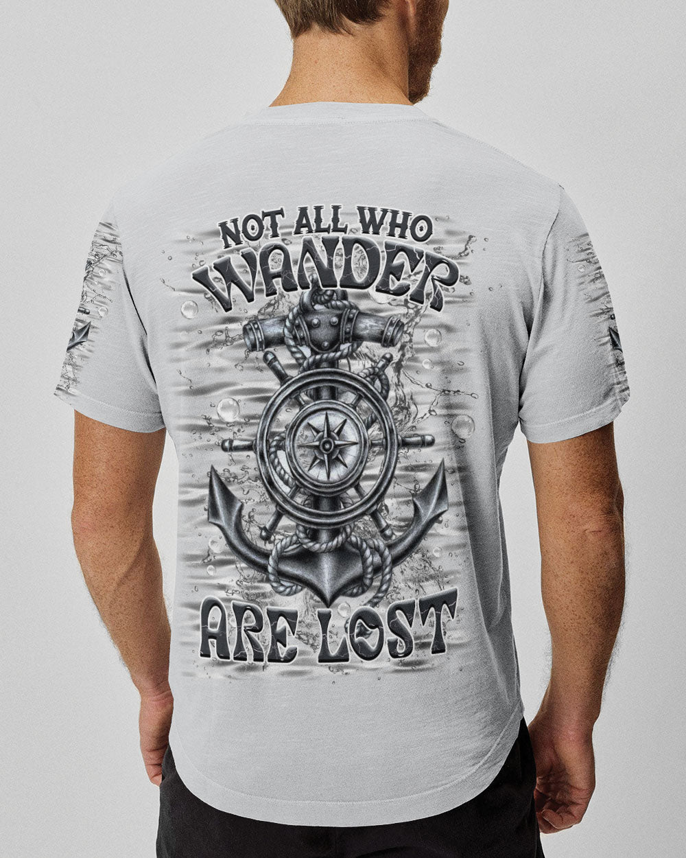BLISSCORNERS NOT ALL WHO WANDER ARE LOST ANCHOR COMPASS ALL OVER PRINT