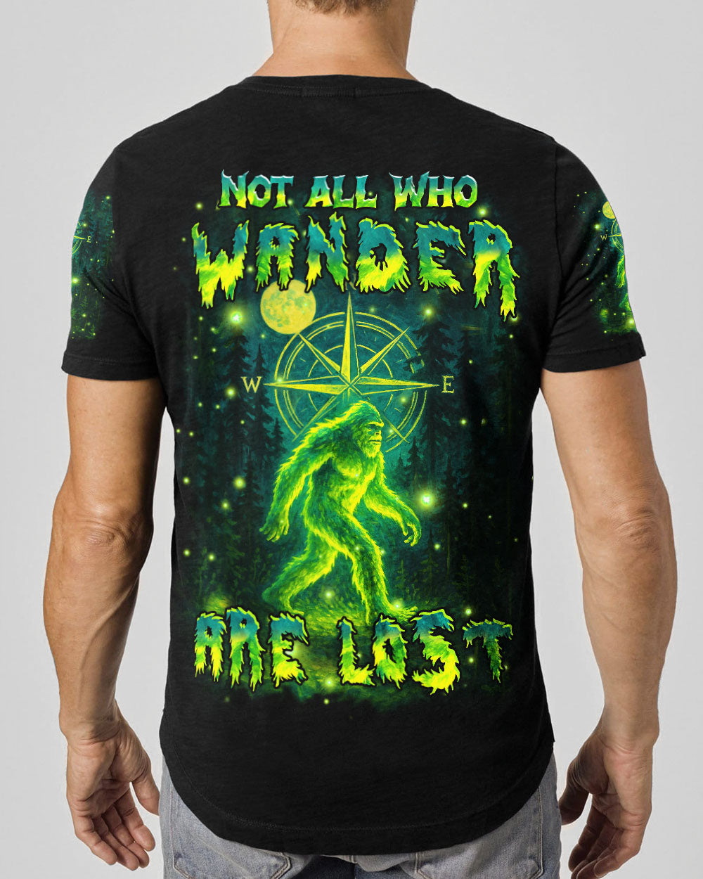BLISSCORNERS NOT ALL WHO WANDER ARE LOST BIGFOOT ALL OVER PRINT