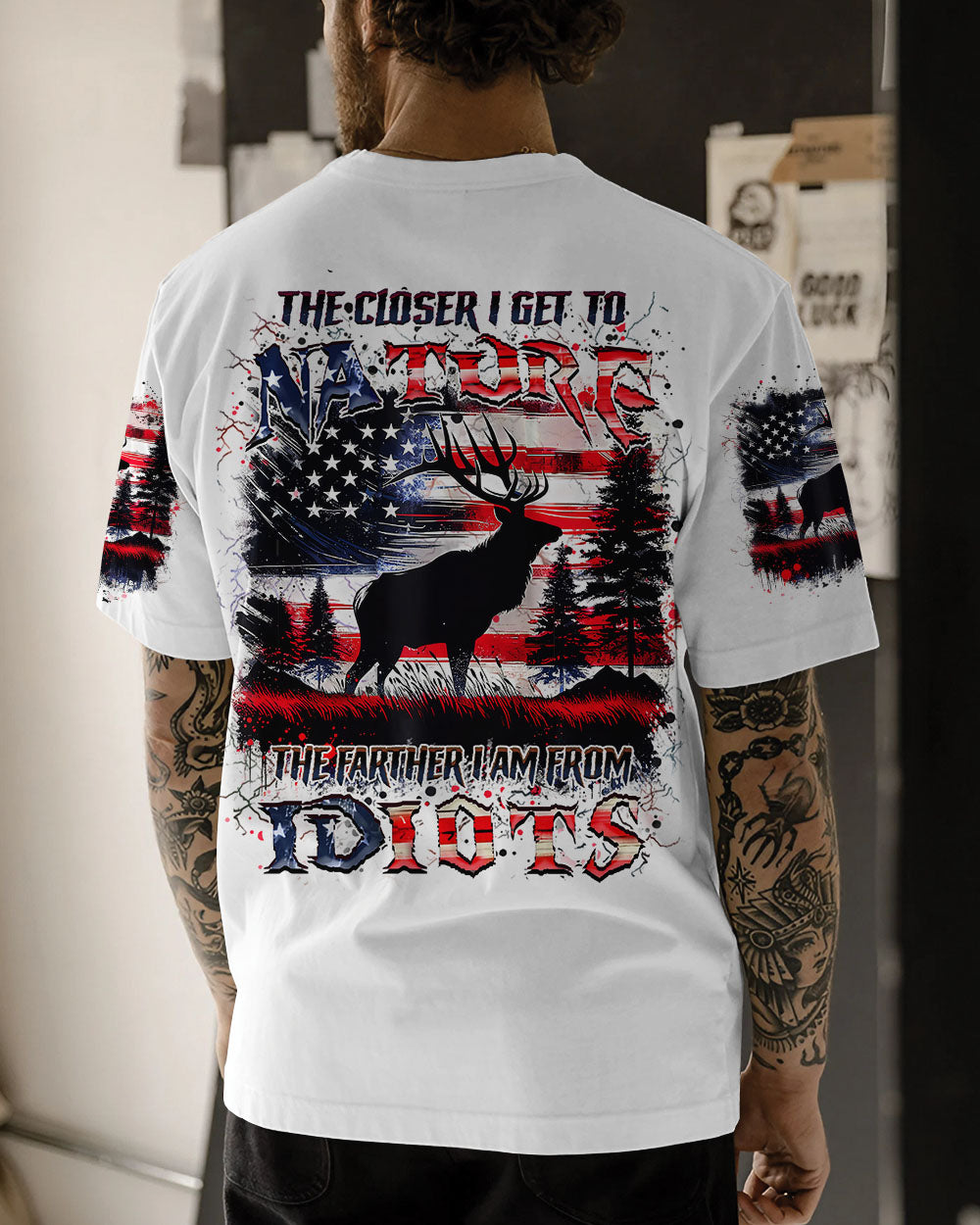 BLISSCORNERS THE CLOSER I GET TO NATURE DEER HUNTING ALL OVER PRINT