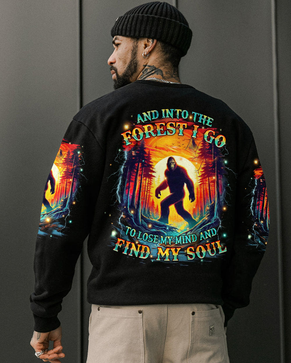 BLISSCORNERS AND INTO THE FOREST I GO BIGFOOT ALL OVER PRINT